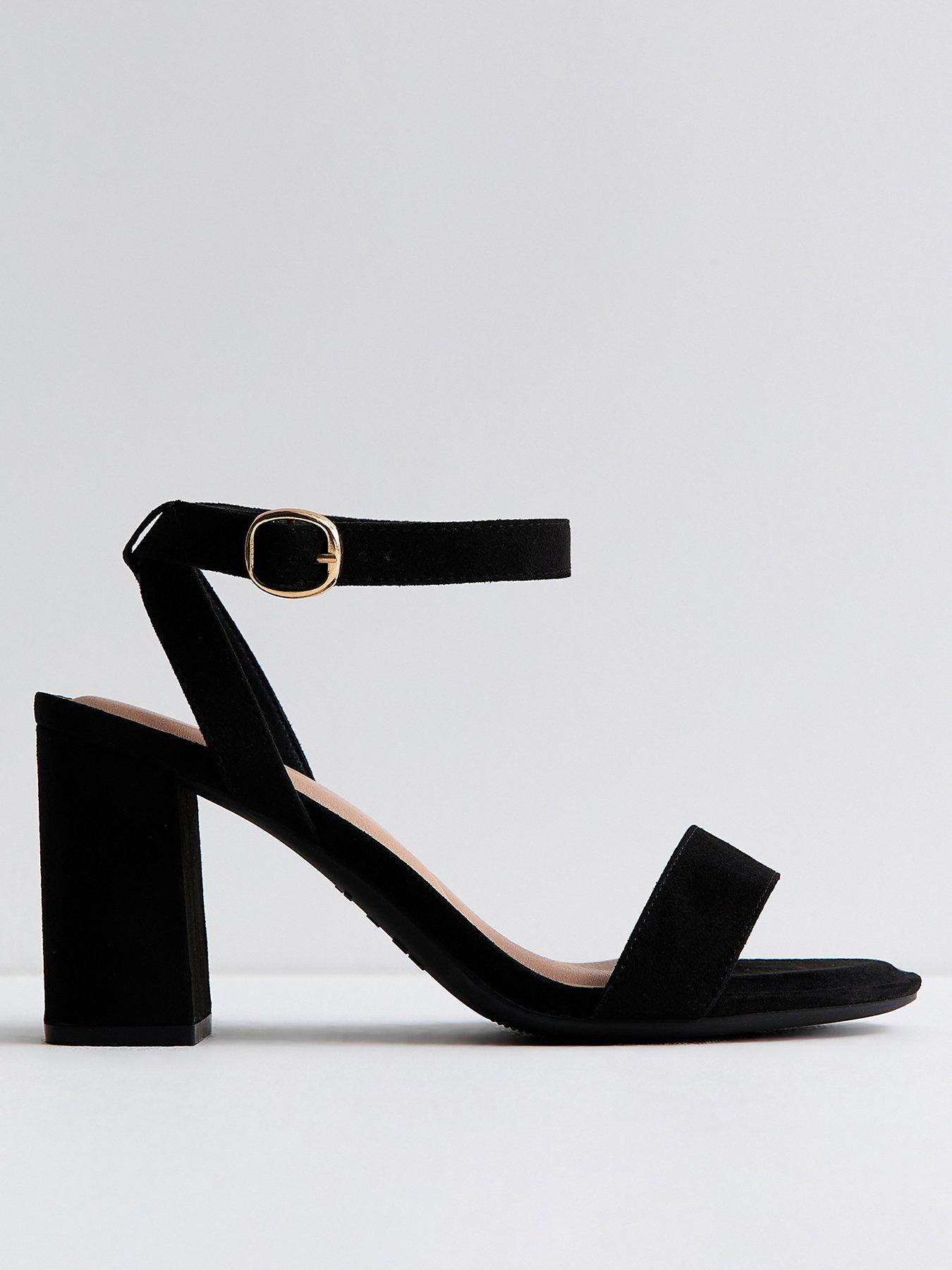 New Look Wide Fit Faux Suede Single Strap Sandals - Black | Very