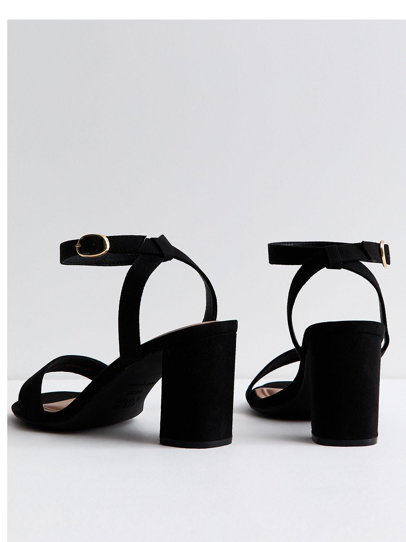 New Look Wide Fit Faux Suede Single Strap Sandals - Black | Very