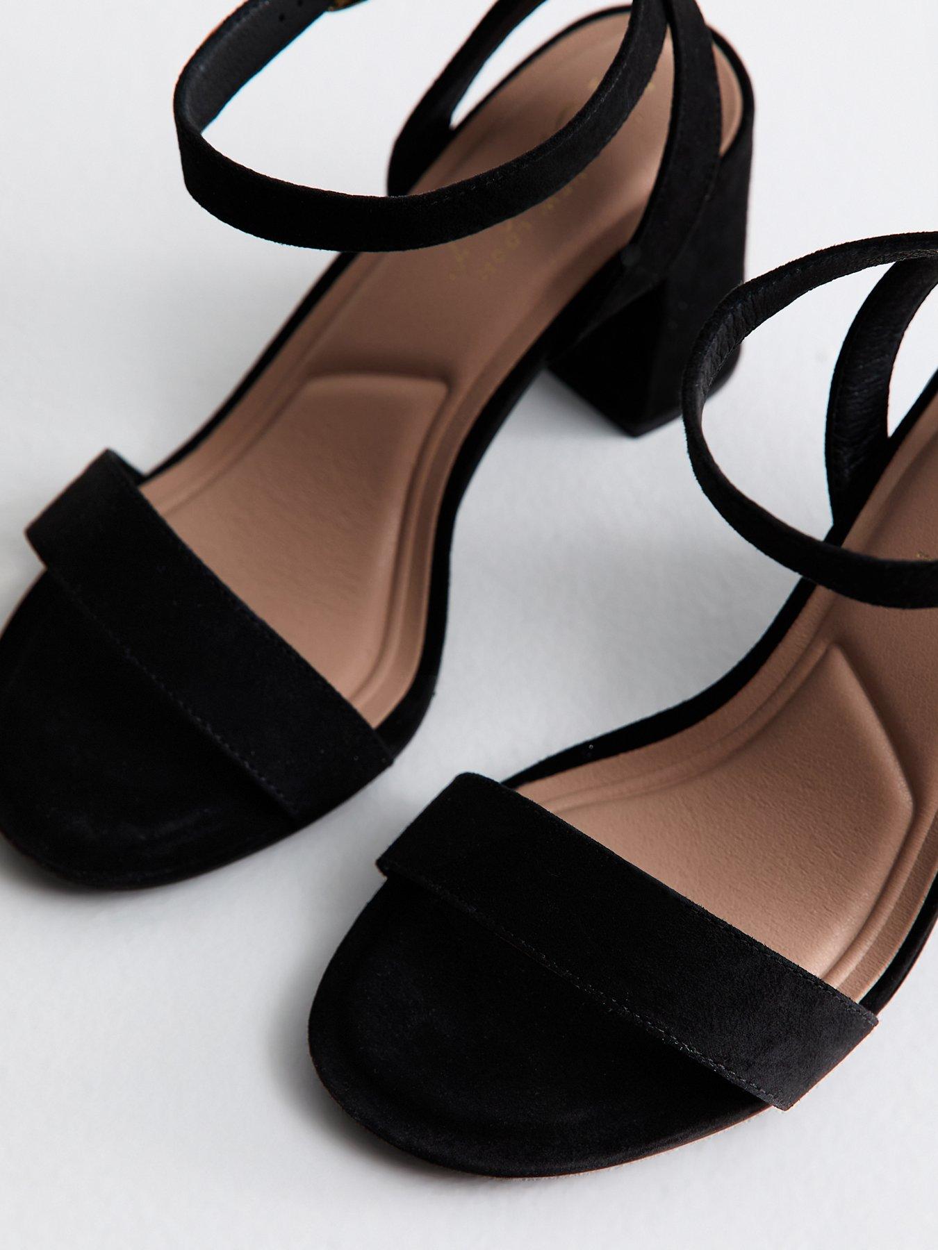 New Look Wide Fit Faux Suede Single Strap Sandals - Black | Very
