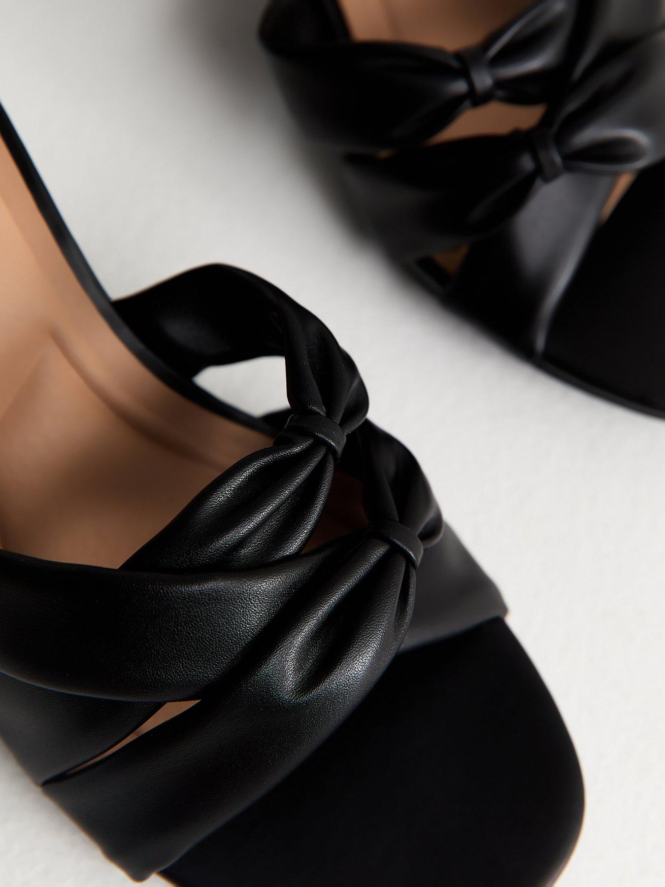 New Look Wide Fit Faux Leather Knotted Strap Mule Sandals - Black | Very