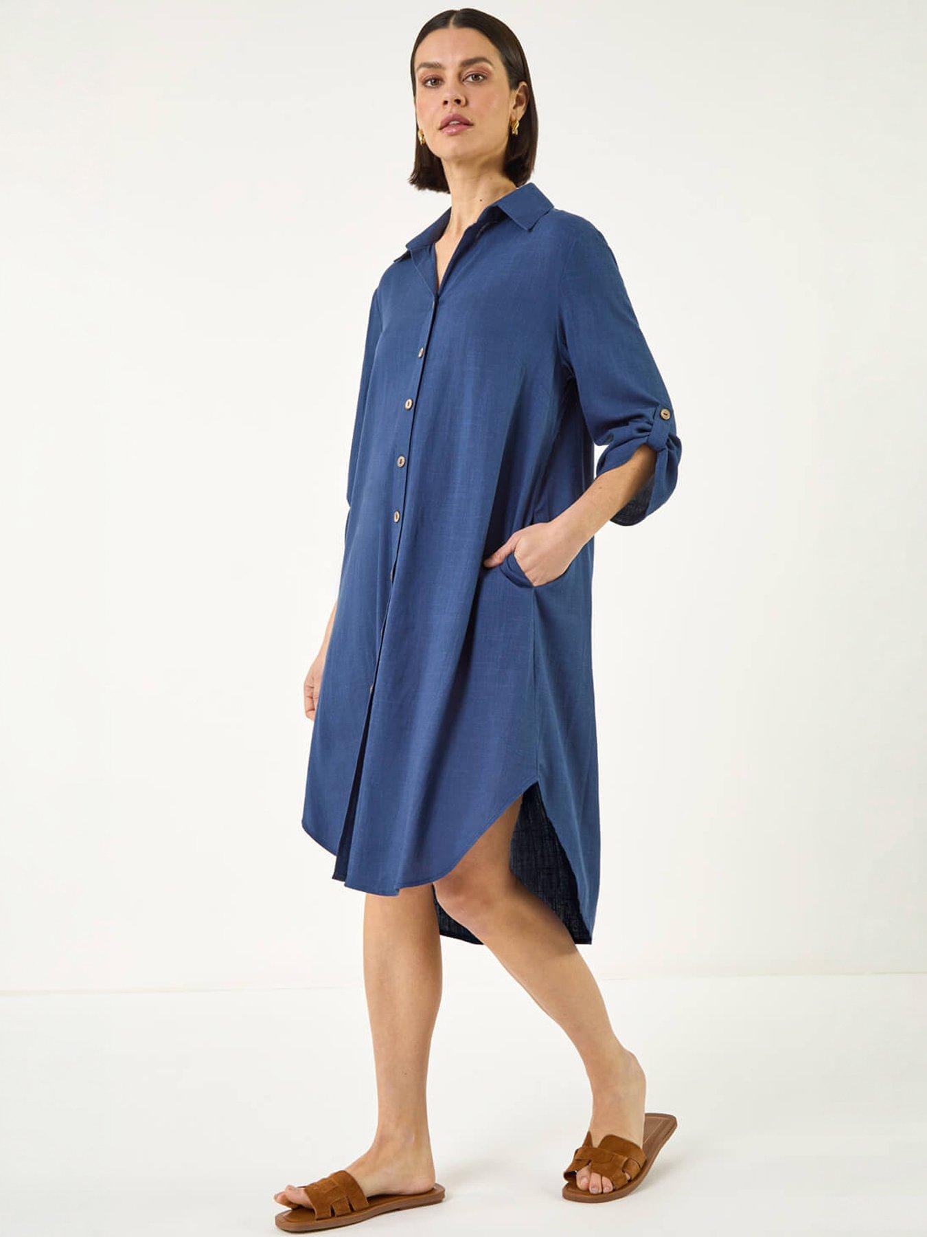 Roman Back Lace Shirt Dress