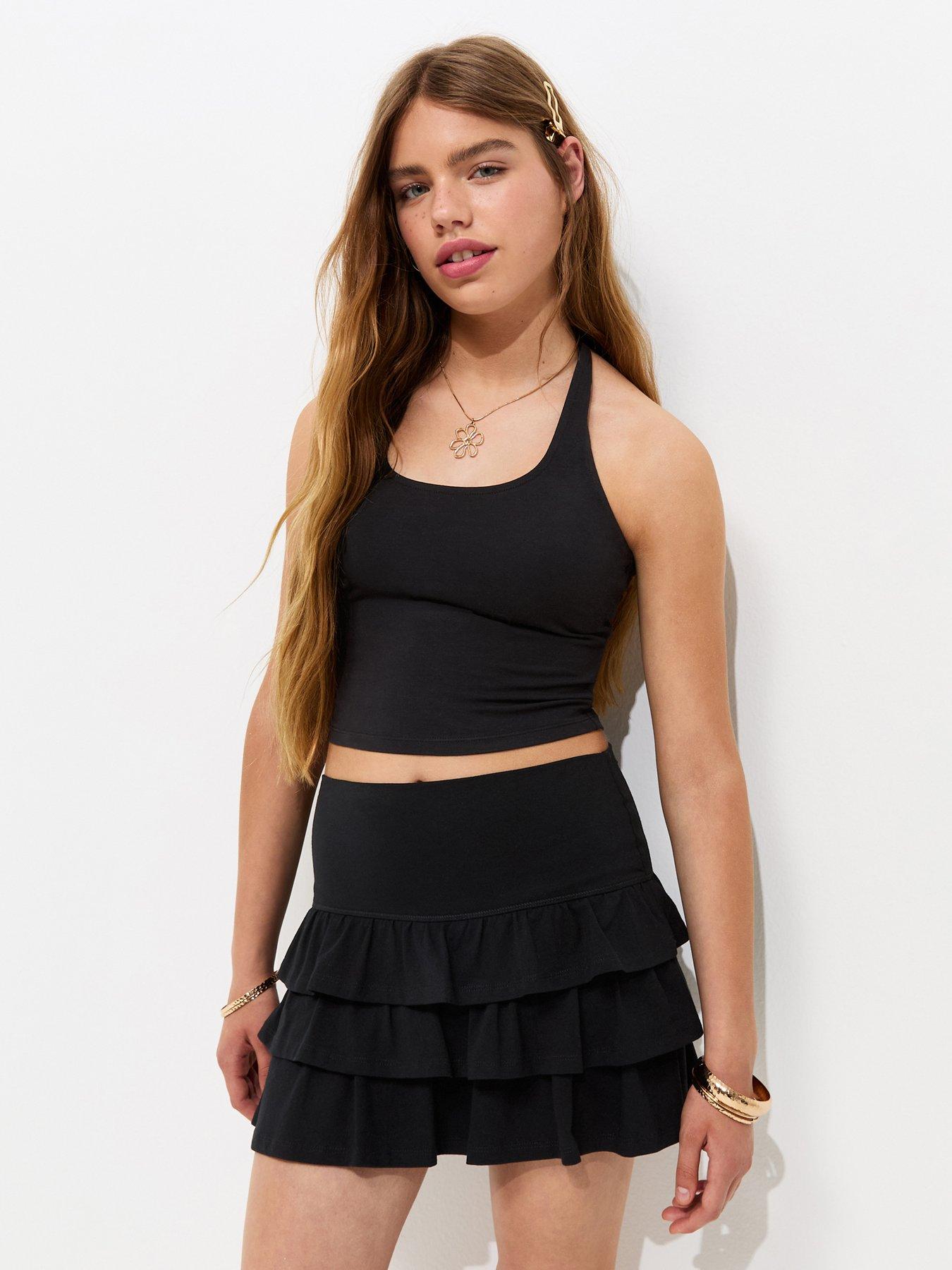 New Look 915 Girls Jersey Rara Skirt - Black