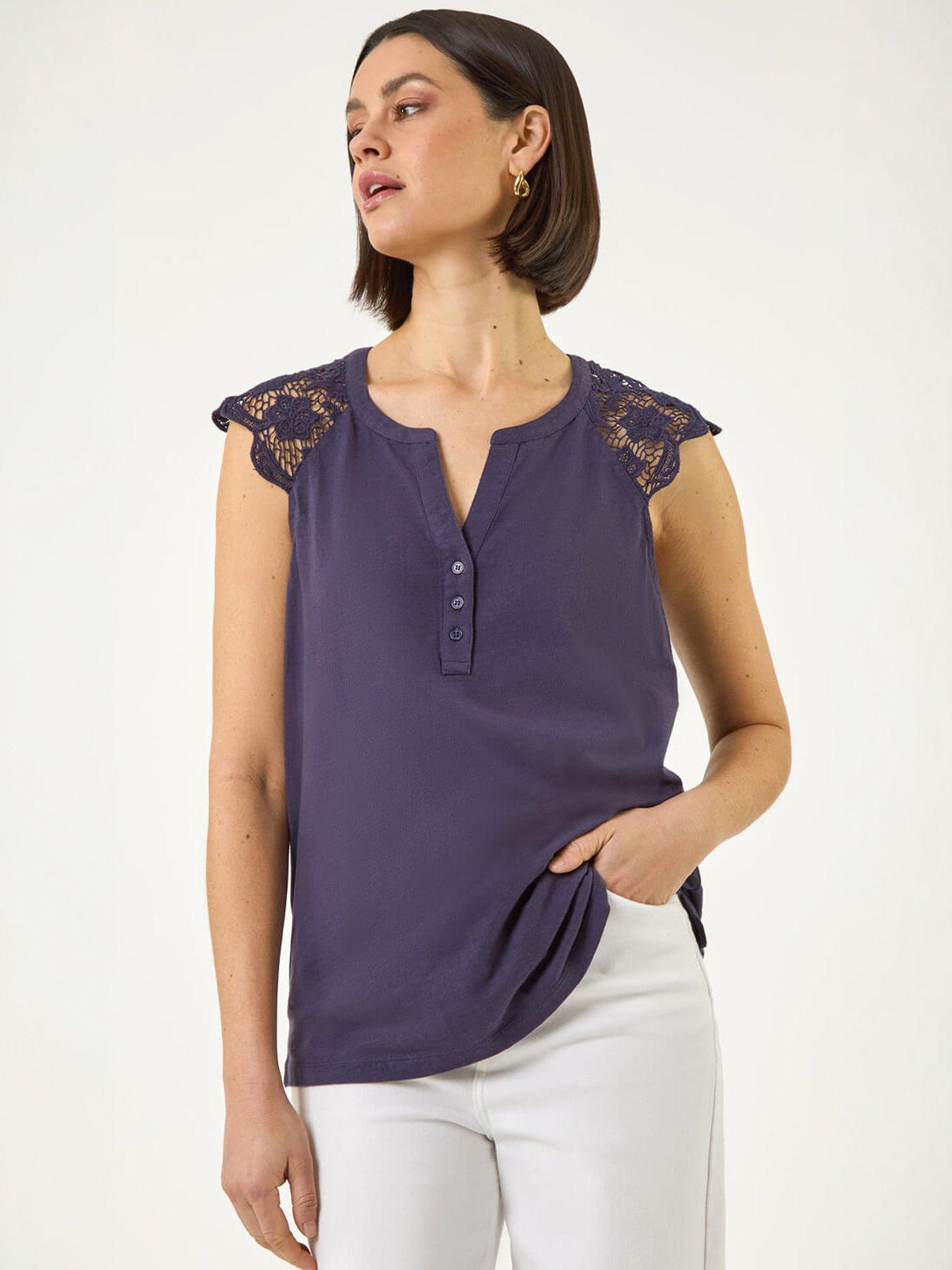 Roman Lace Shoulder Vest Top