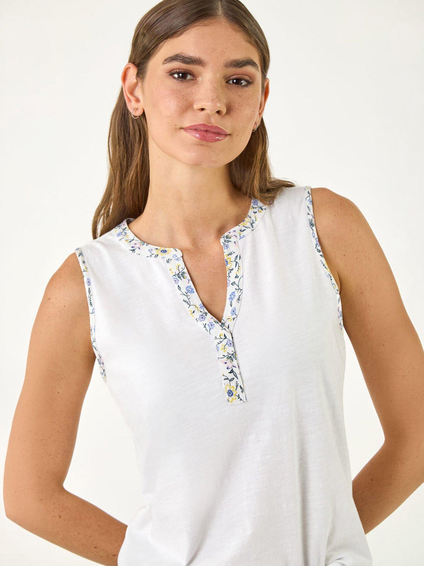 Image 1 of 5 of Roman Contrast Trim Vest Top