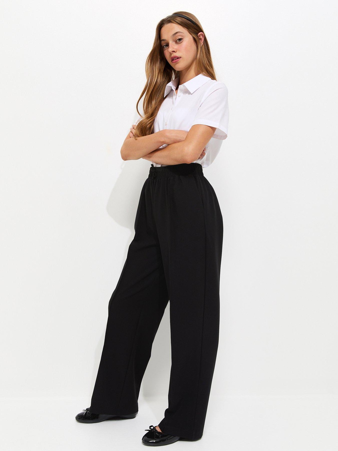 New Look 915 Girls Wide Leg School Joggers - Black