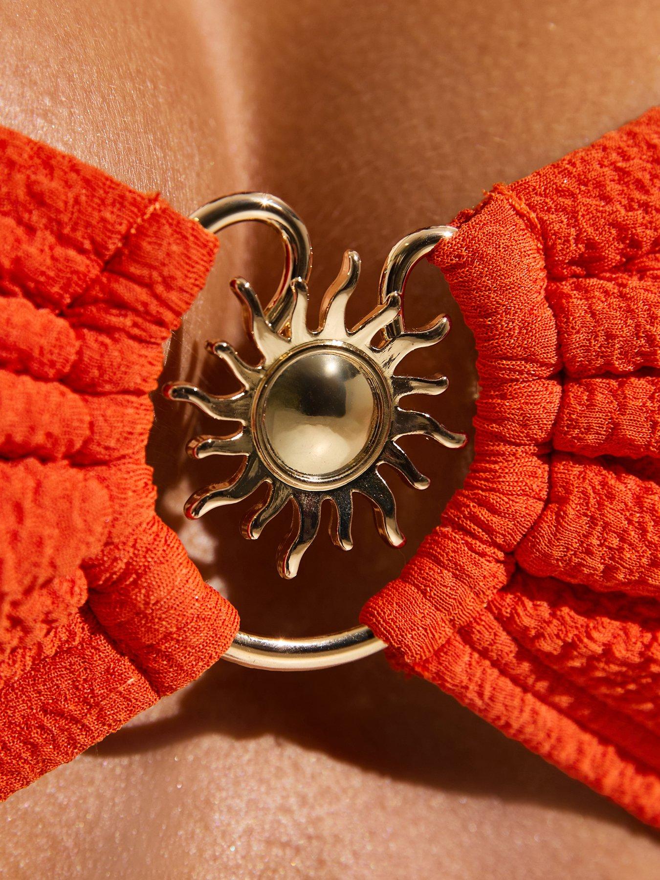 Image 6 of 6 of New Look Sun Trim Crinkle Bandeau - Orange