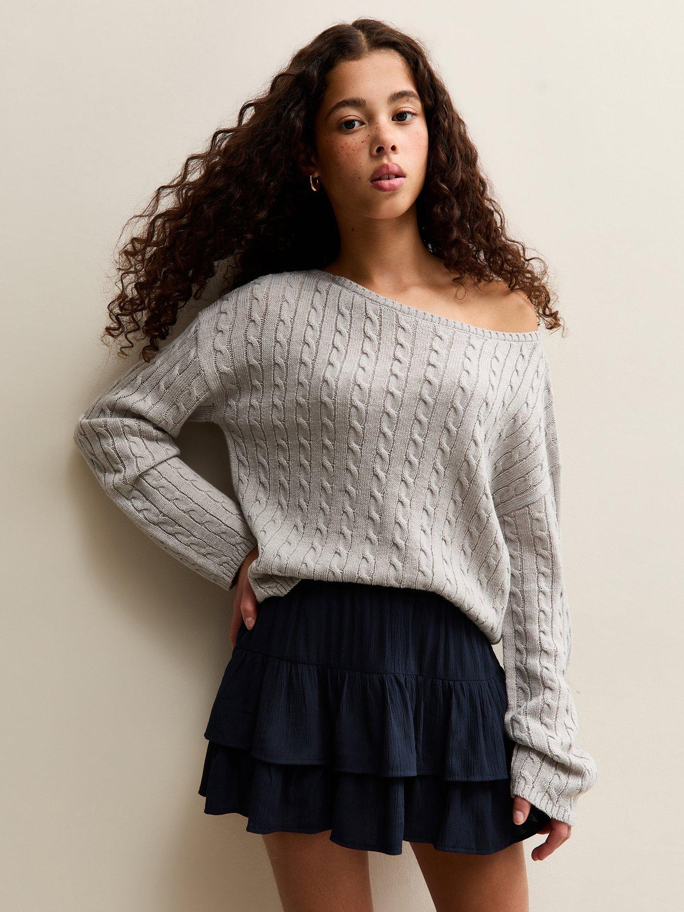 Image 1 of 5 of New Look 915 Girls Crinkle Texture Rara Skort - Navy