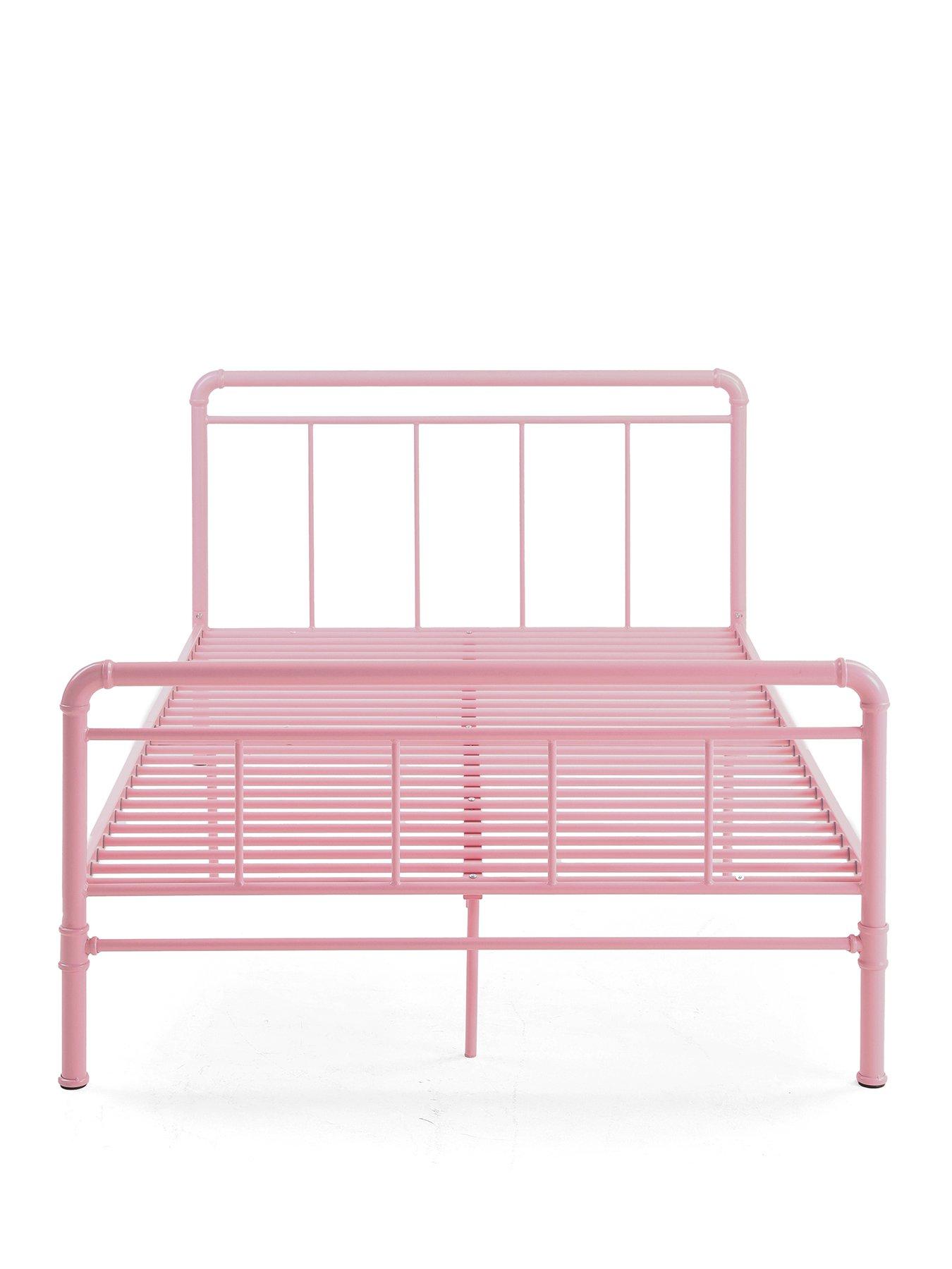 Image 2 of 7 of The Very Collection Freddie Metal Small Double Bed Frame with Mattress Options (Buy &amp; SAVE!) - Pink