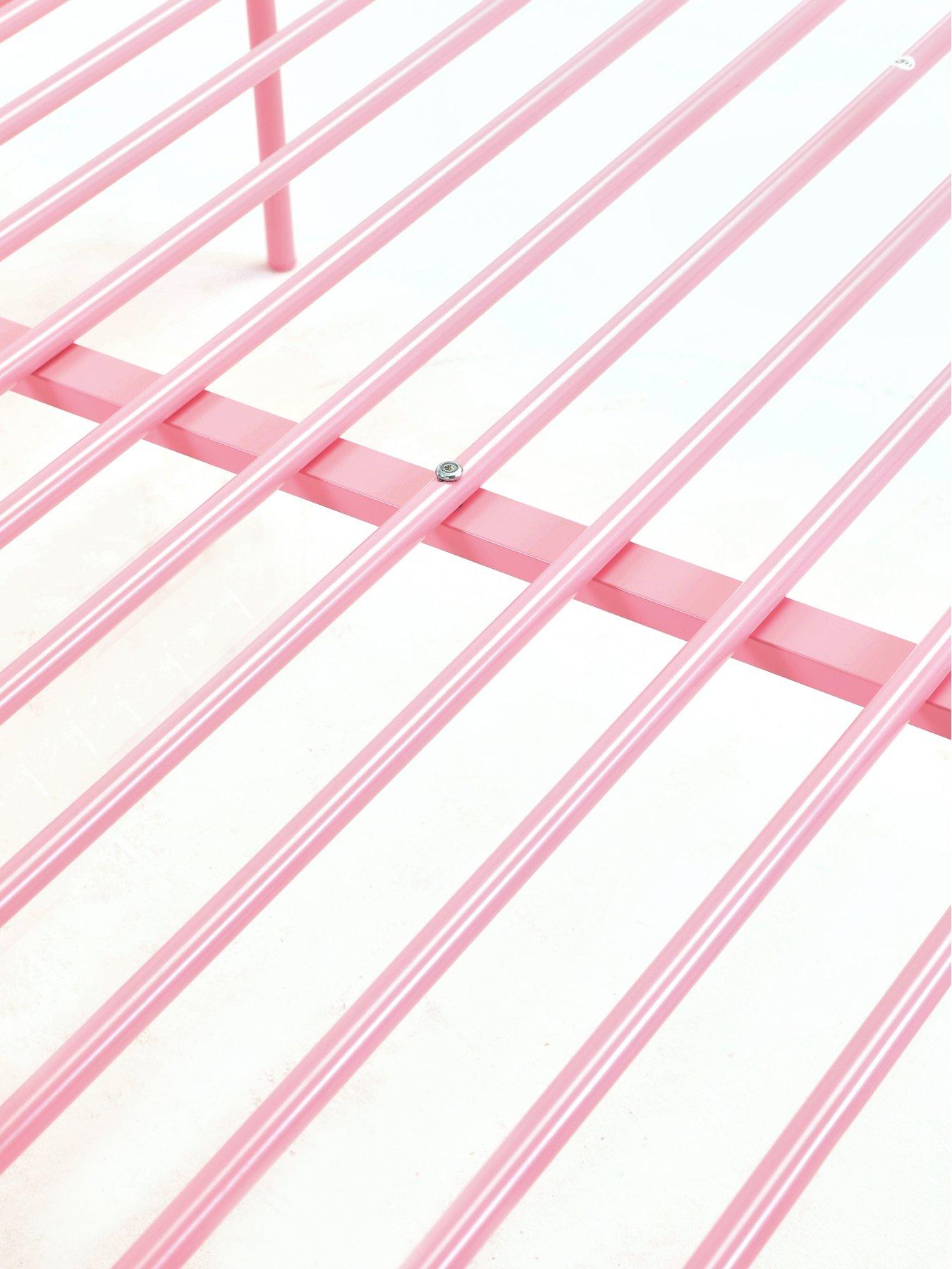 Image 6 of 7 of The Very Collection Freddie Metal Small Double Bed Frame with Mattress Options (Buy &amp; SAVE!) - Pink