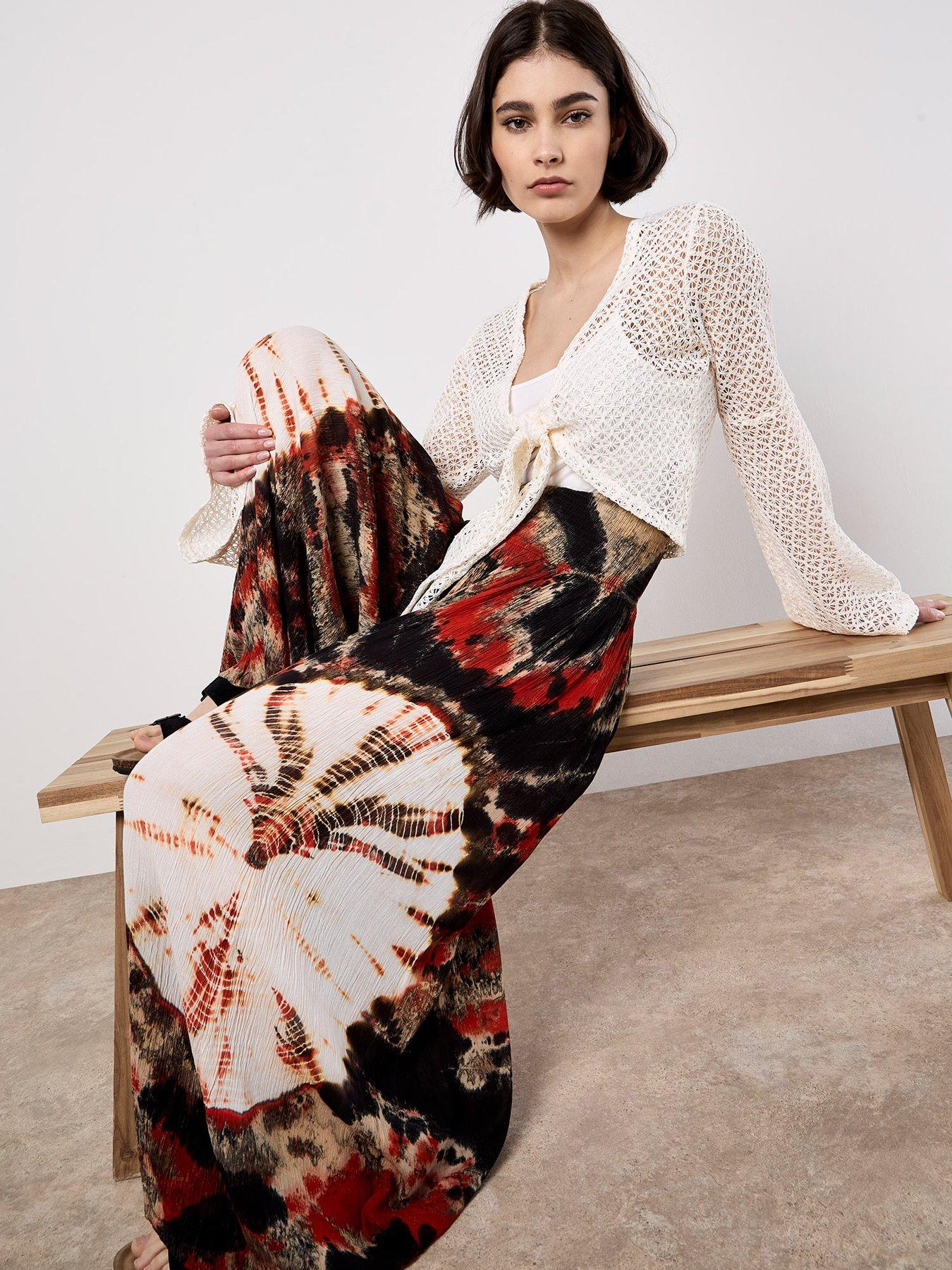 Apricot Sun Dance Tiedye Palazzo Trouser