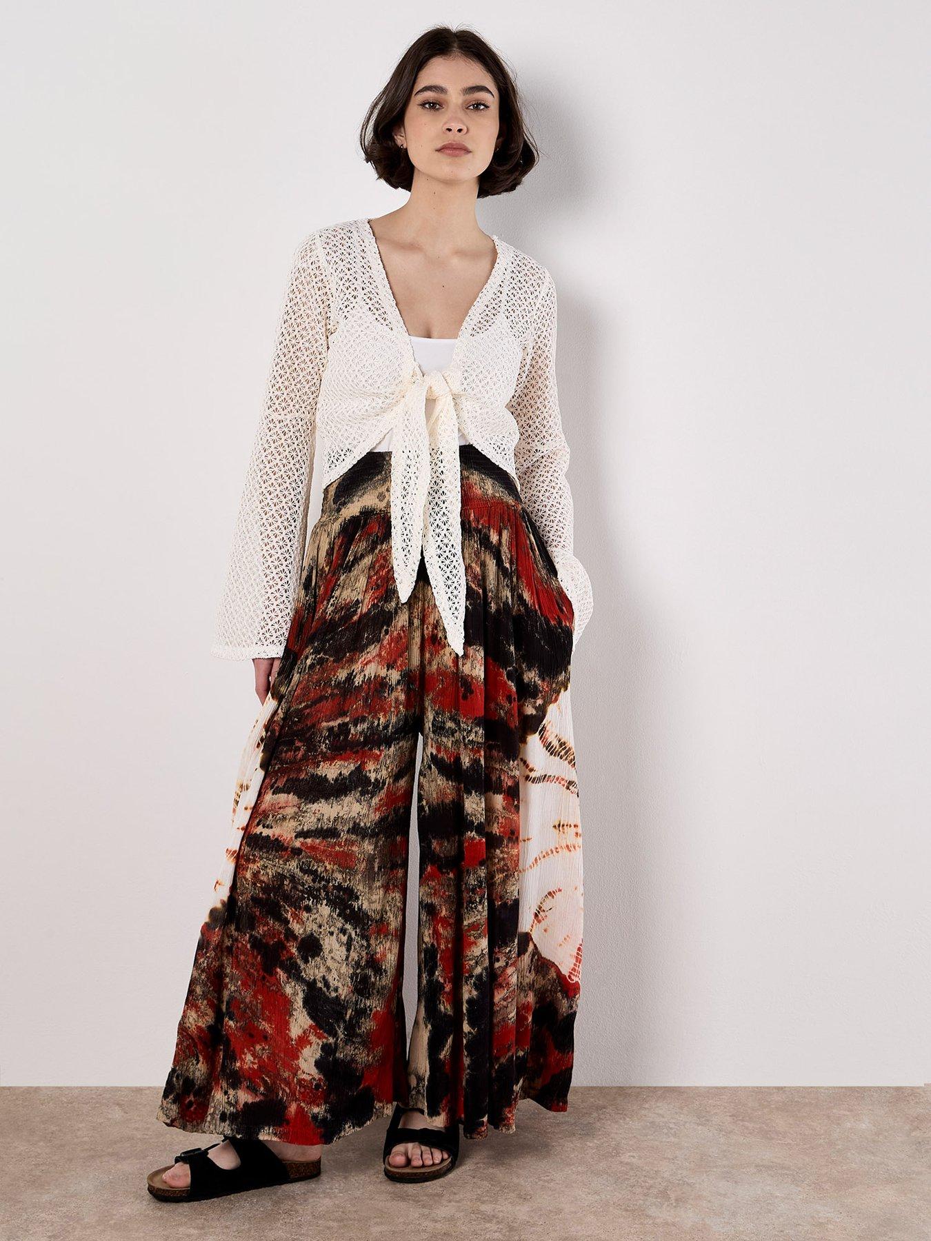 Image 3 of 5 of Apricot Sun Dance Tiedye Palazzo Trouser