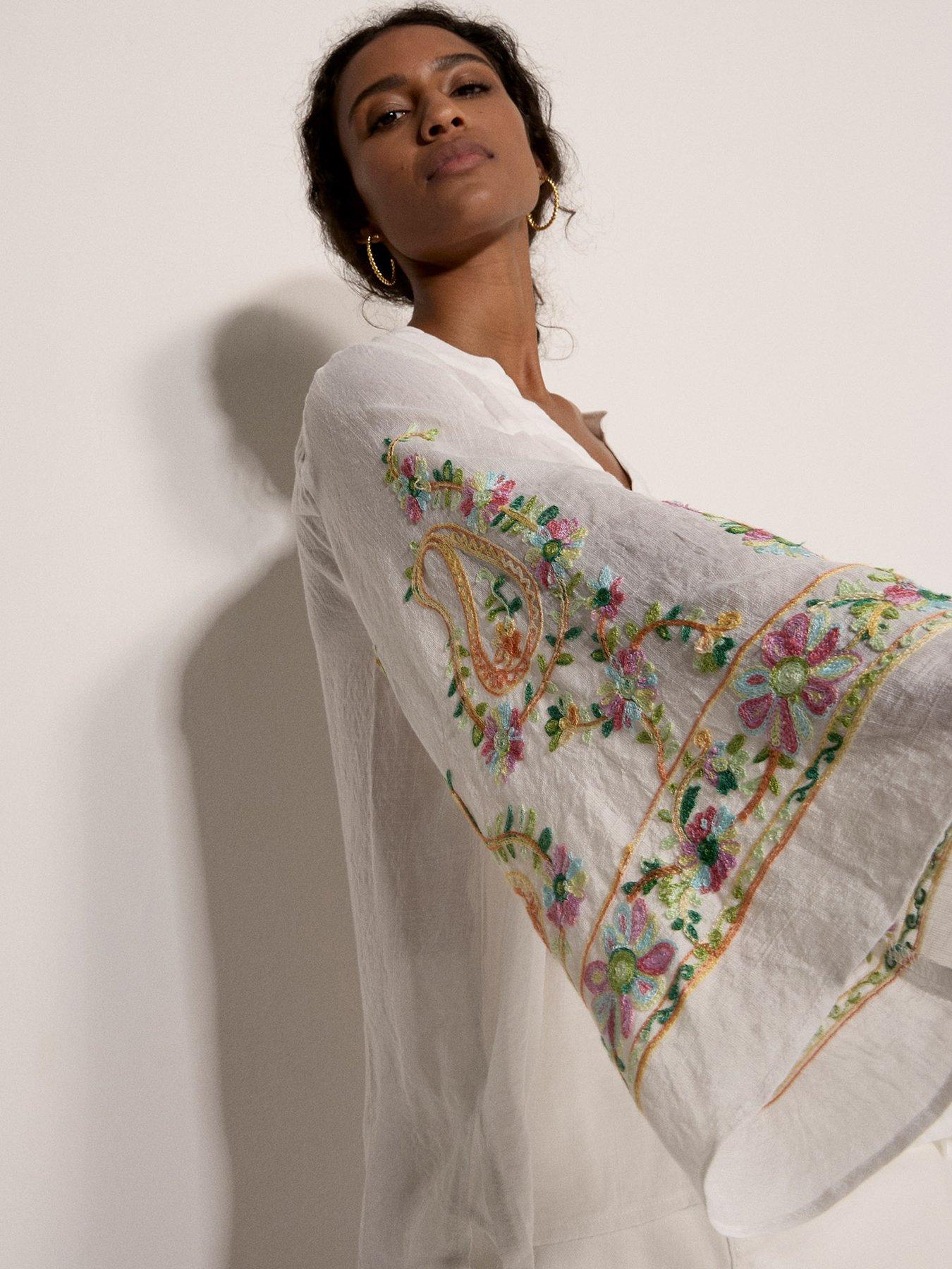 Image 4 of 4 of Apricot Paisley Bell Sleeve Blouse
