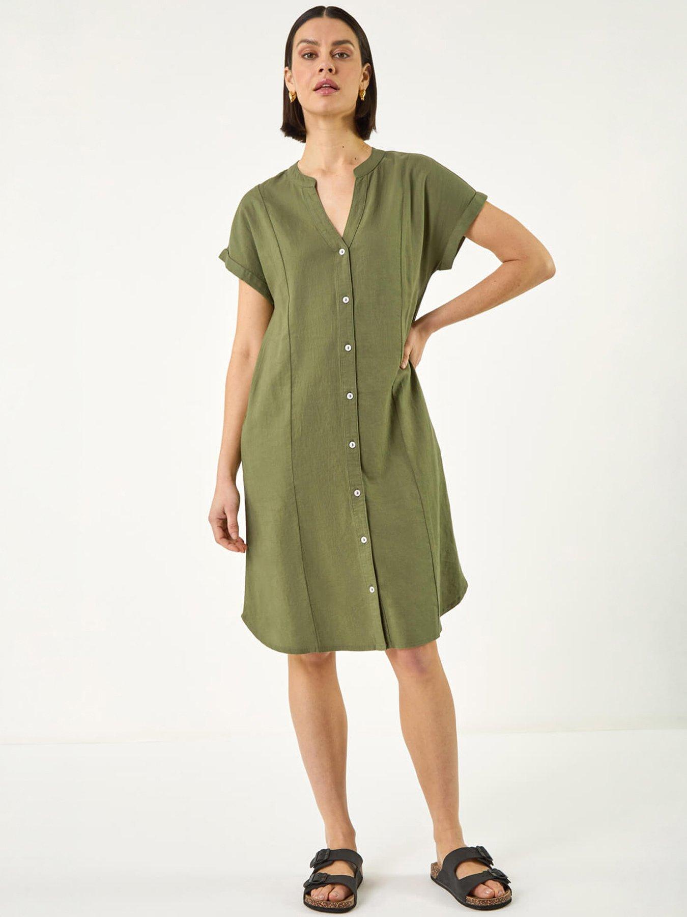 Image 1 of 5 of Roman Linen Mix Shift Dress