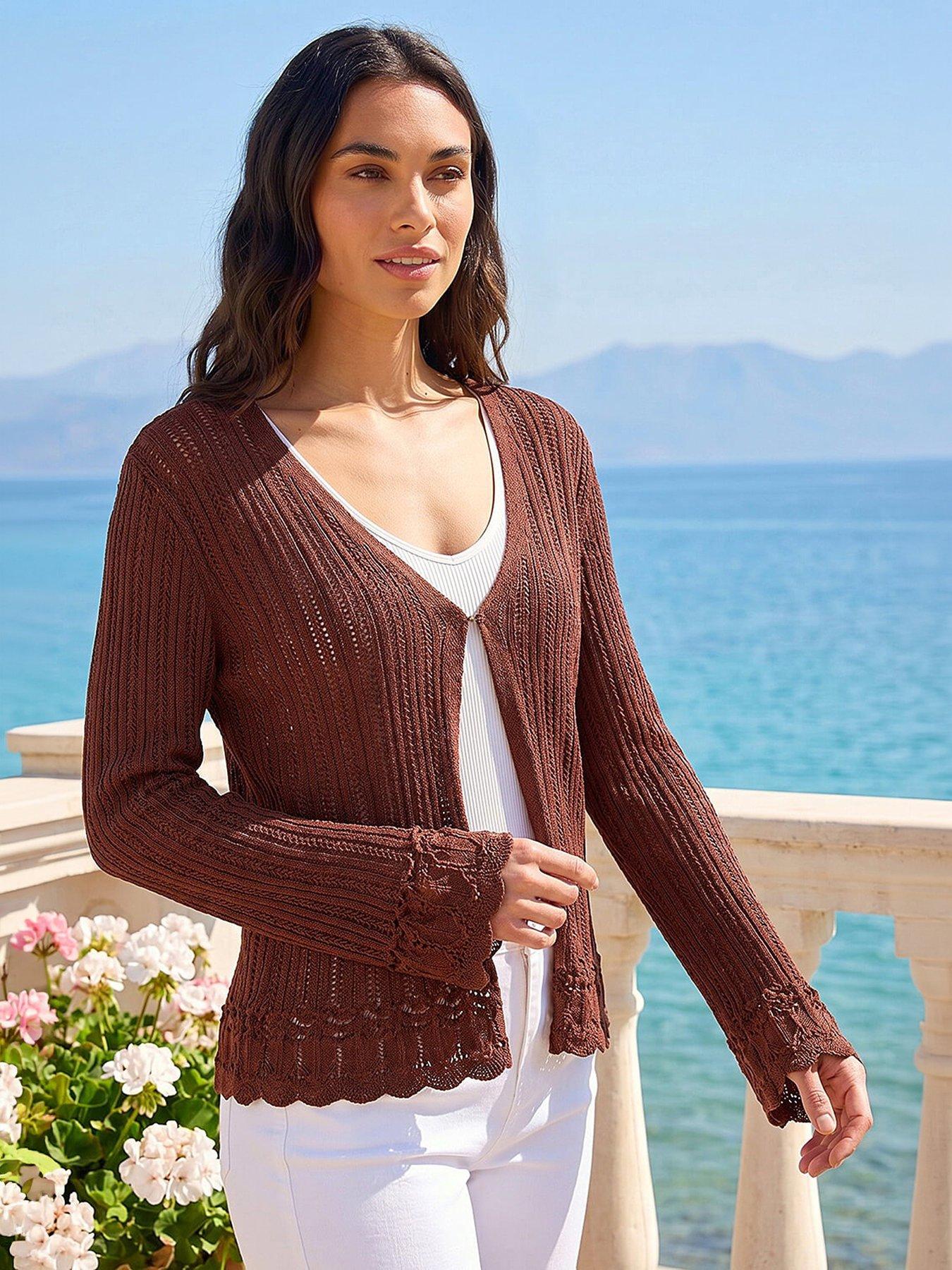 Roman Light Ribbed Knit Cardigan