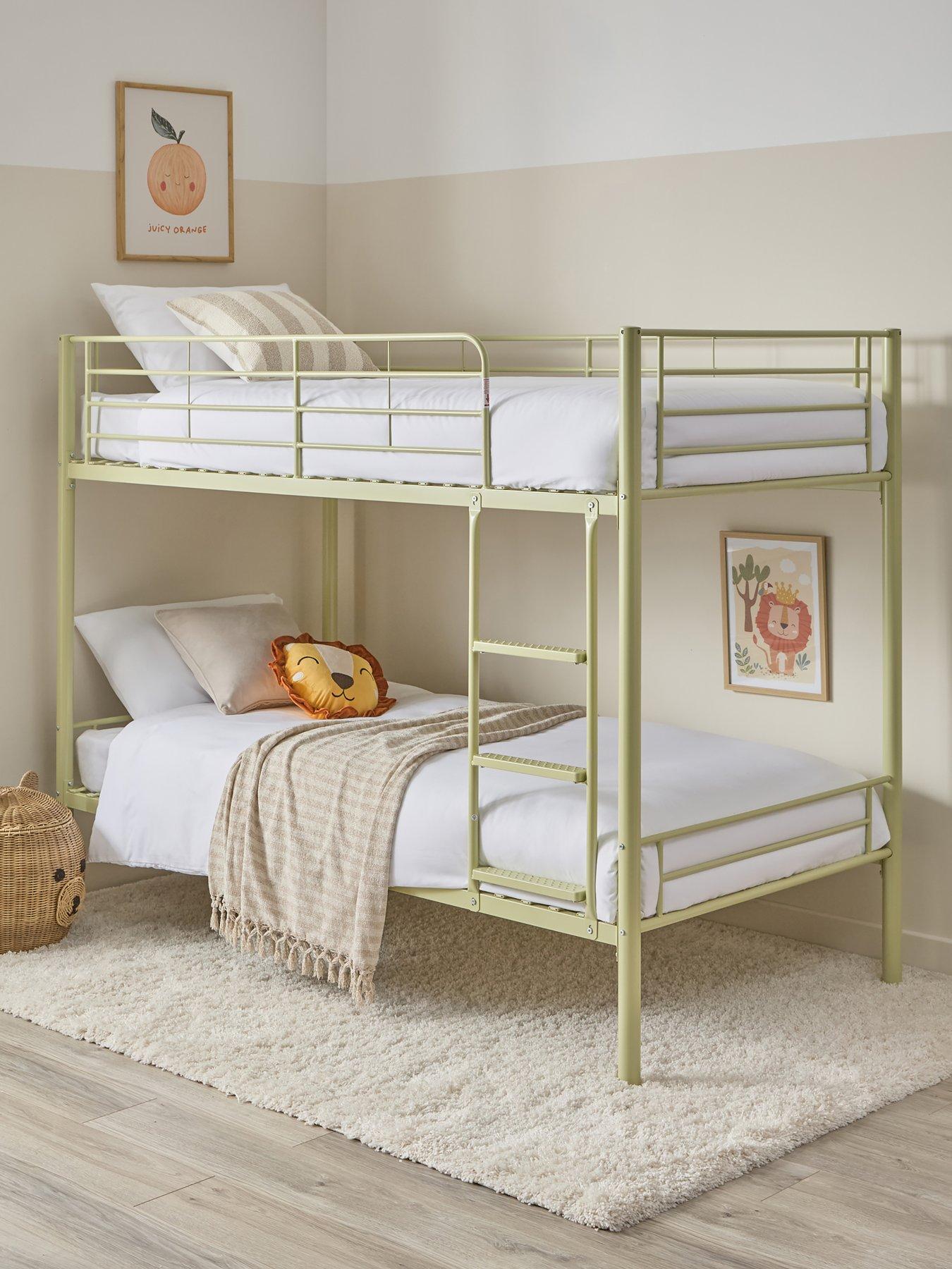 Image 1 of 7 of The Very Collection Domino Bunk Bed&nbsp;Frame with Mattress Options (Buy &amp; SAVE!) - Sage Green