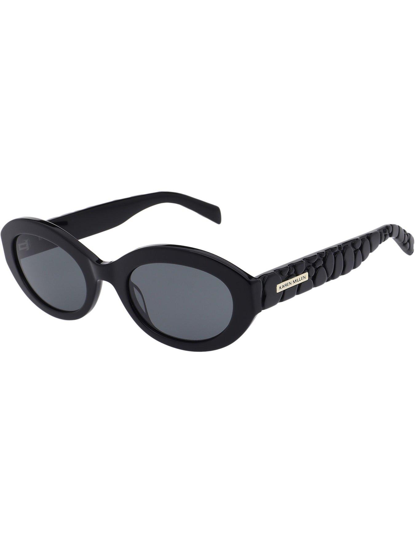 Image 2 of 3 of Karen Millen Oval Sunglasses - Black