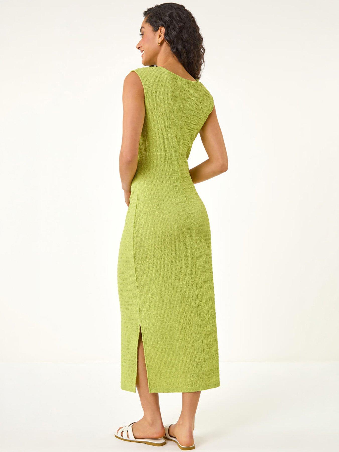 Image 2 of 5 of Roman Dusk Textured Ruched Midi Dress