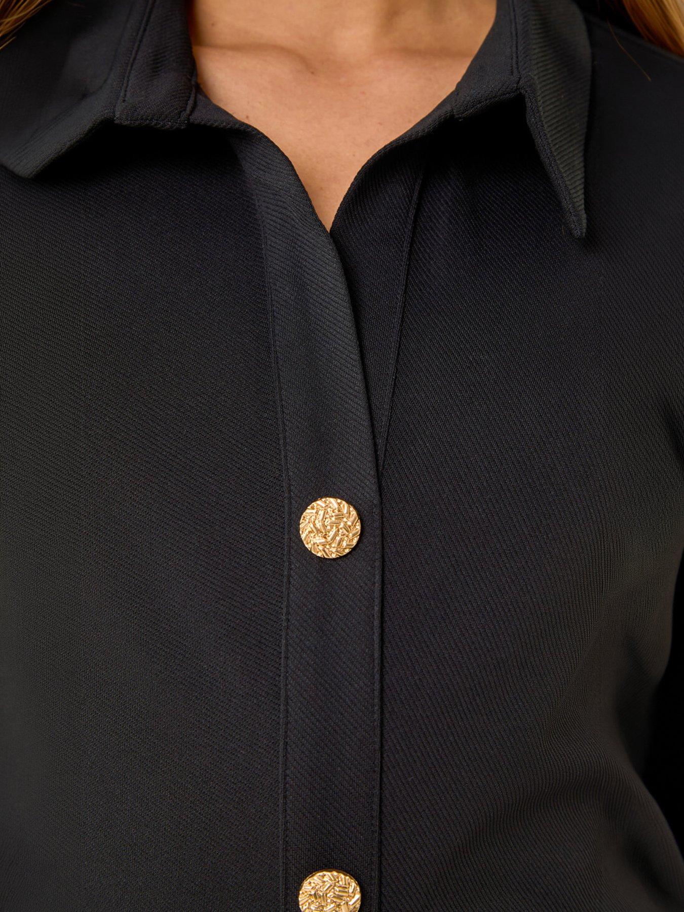 Image 4 of 5 of Roman Dusk Collared Ribbed Midi Dress