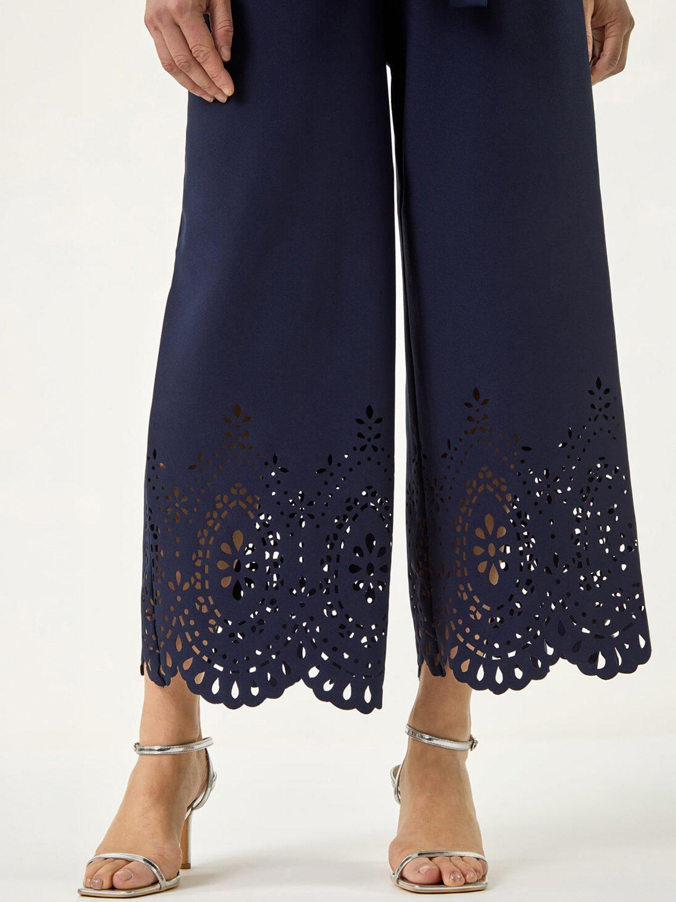 Image 5 of 5 of Roman Laser Cut Hem Wrap Front Jumpsuit