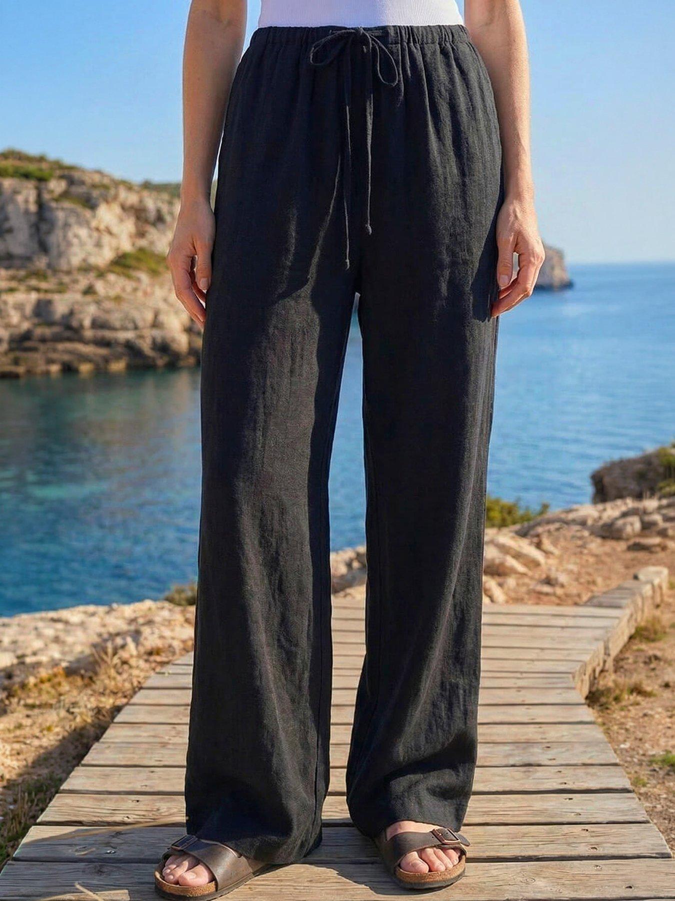 Image 5 of 5 of Roman Linen Blend Wide Leg Trouser