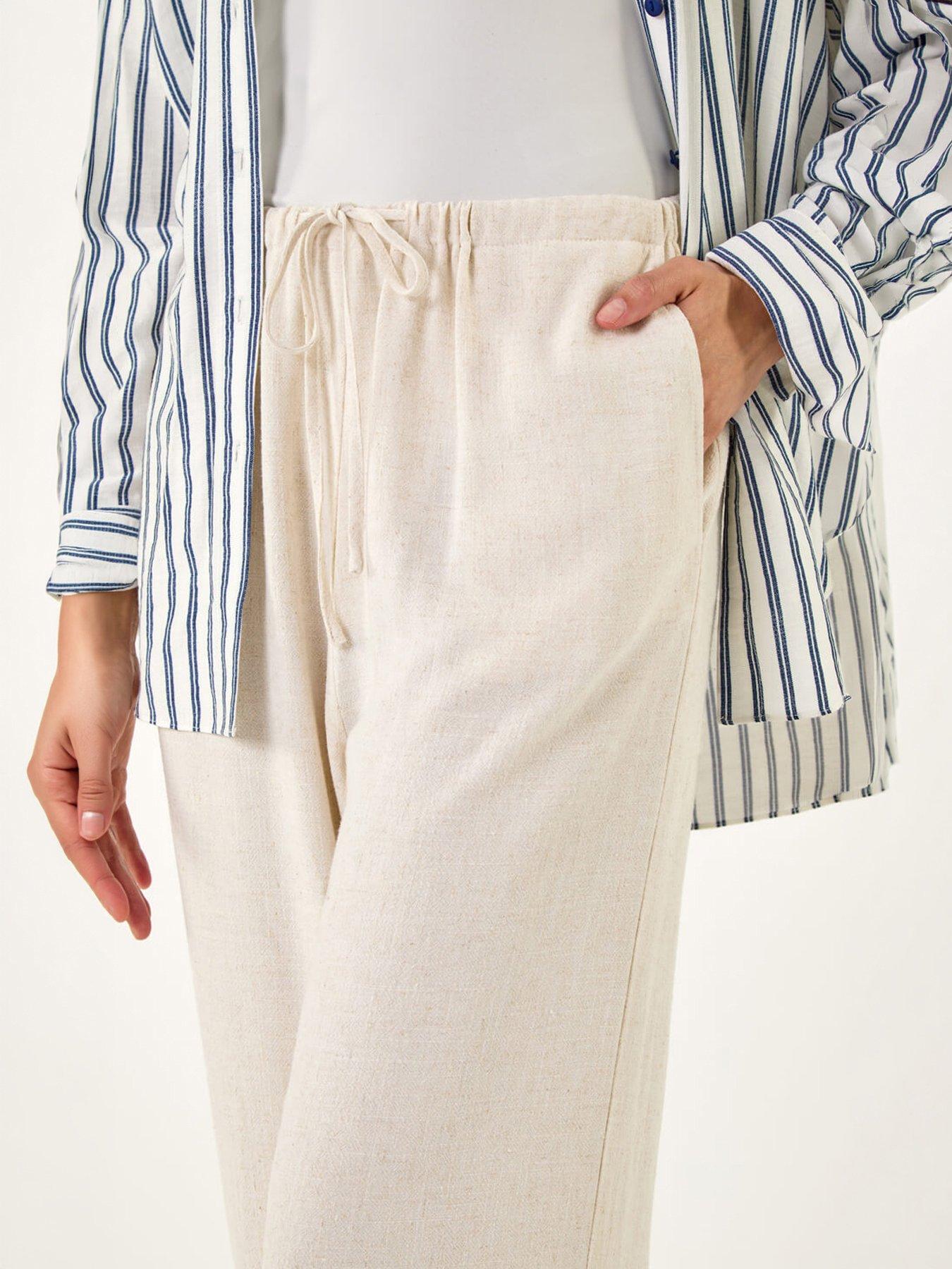 Image 5 of 5 of Roman Linen Blend Wide Leg Trouser