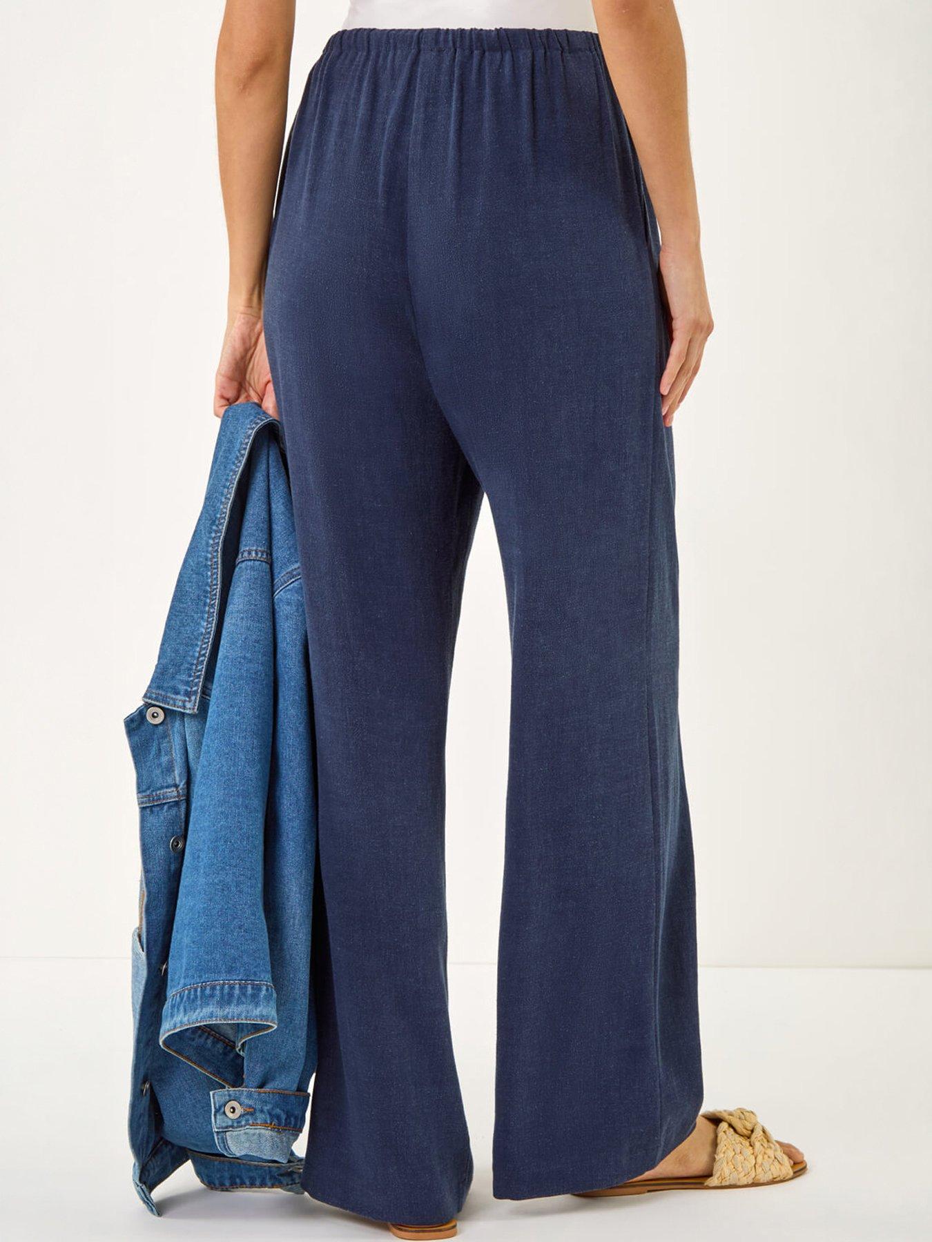 Image 2 of 5 of Roman Linen Blend Wide Leg Trouser