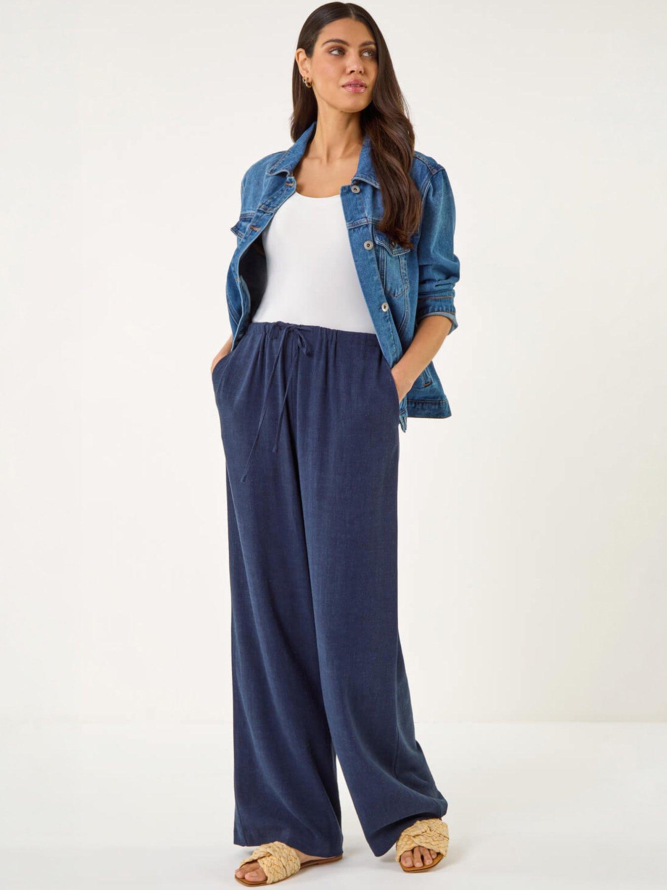 Image 3 of 5 of Roman Linen Blend Wide Leg Trouser