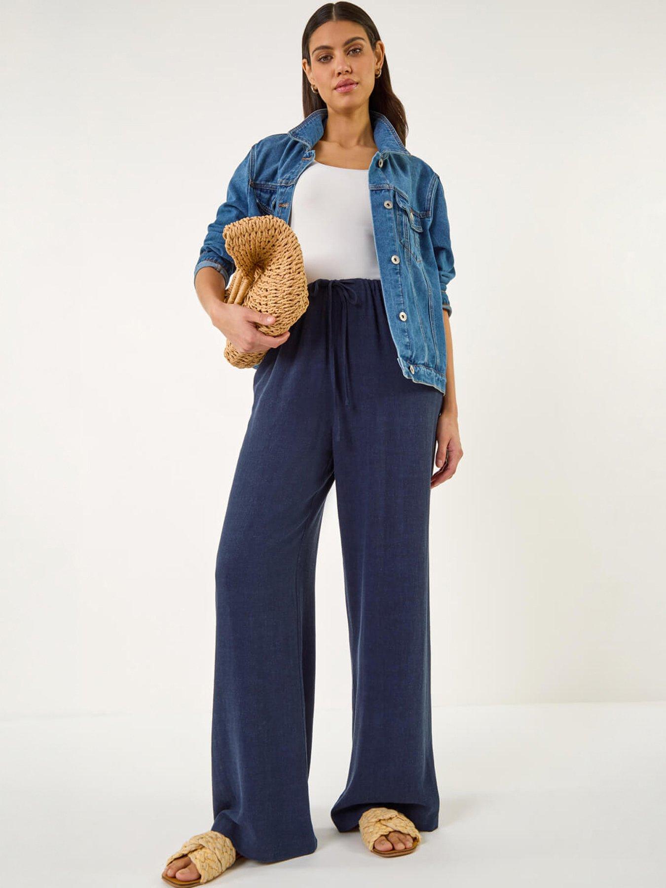 Image 4 of 5 of Roman Linen Blend Wide Leg Trouser