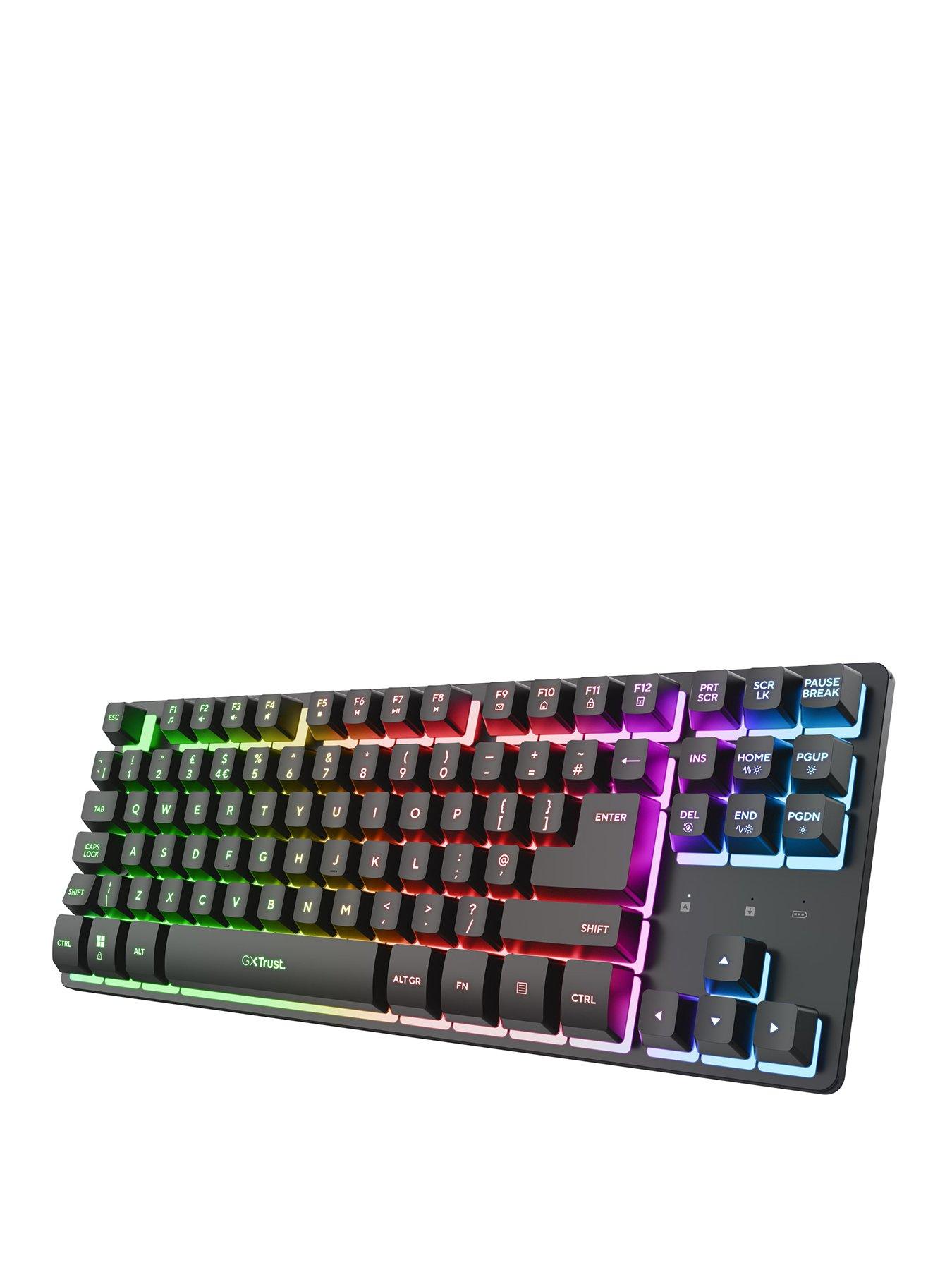 Trust GXT831 Thado TKL Illuminated RGB Wireless Gaming Keyboard for laptop/pc, Black