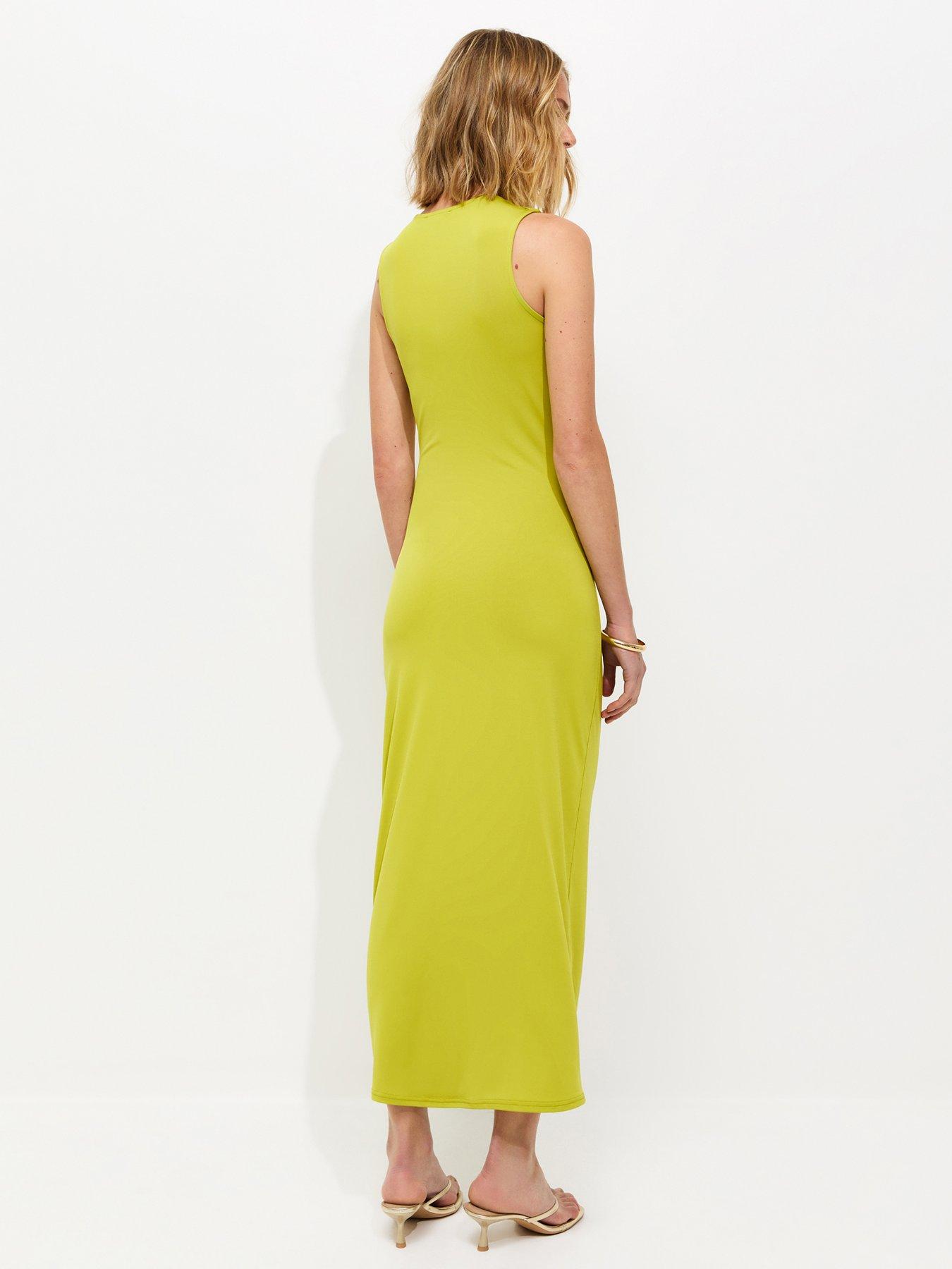 pale green long dress Green Abstract Printed Tie Waist Strappy Midi Dress – AX Paris main image 0