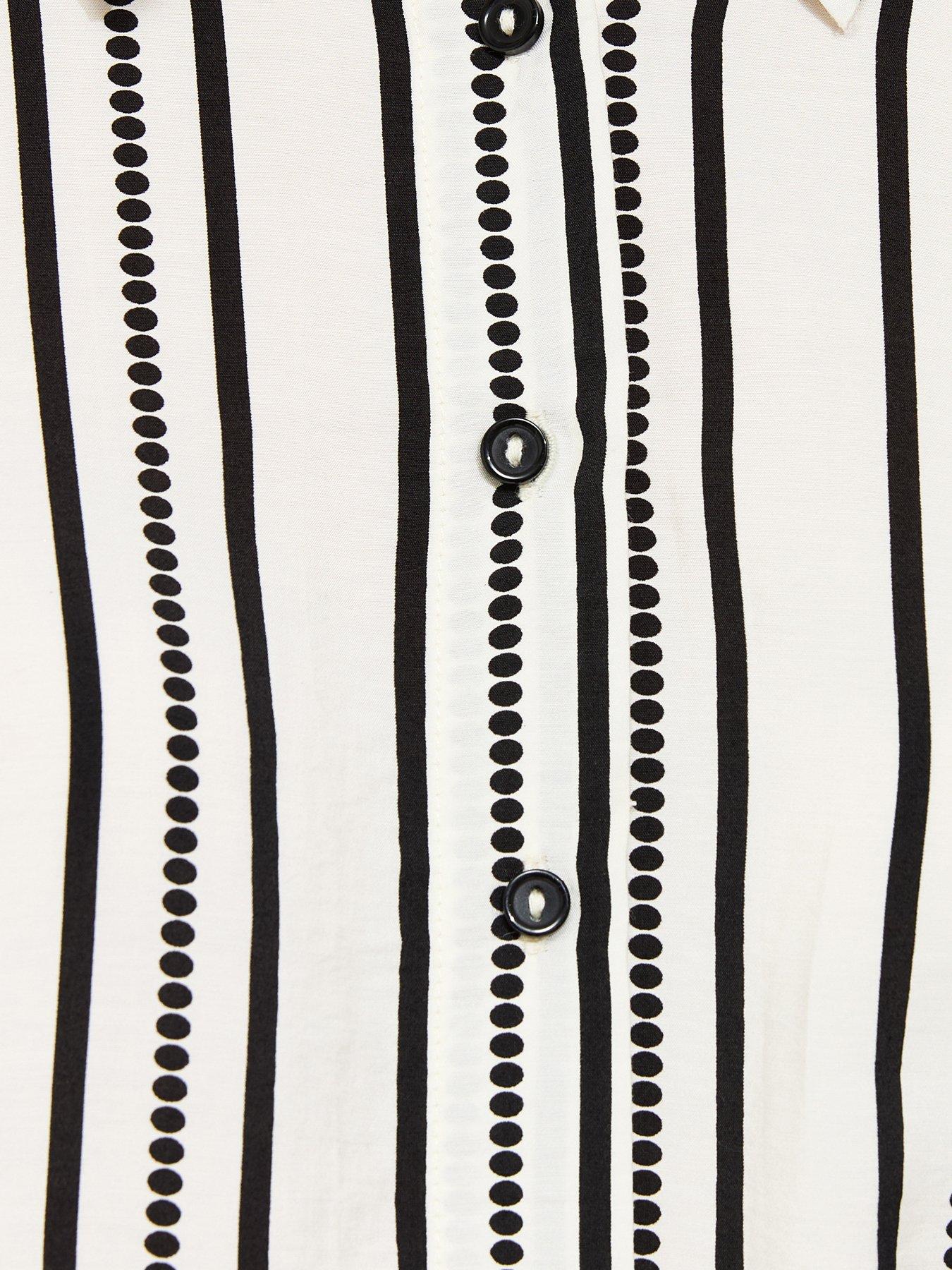 Image 5 of 5 of New Look Striped Striped Midi Shirt Dress - Cream