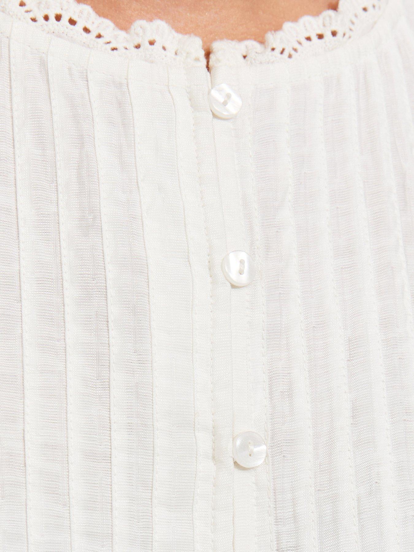New Look Pintuck Button Front Sleeveless Top - White | Very