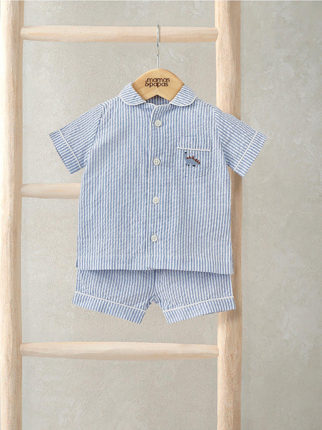 Mamas & Papas Baby Boys Stripe Short Pyjamas - Blue