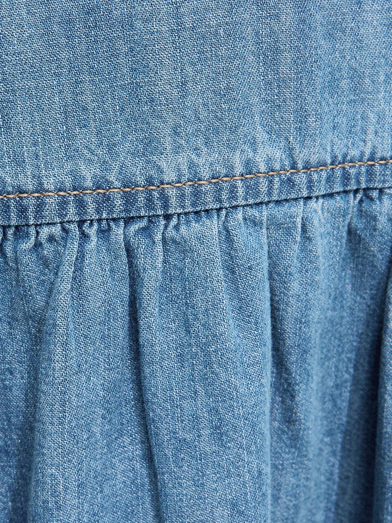 Image 5 of 5 of New Look Drop Waist Midaxi Dress - Light Blue
