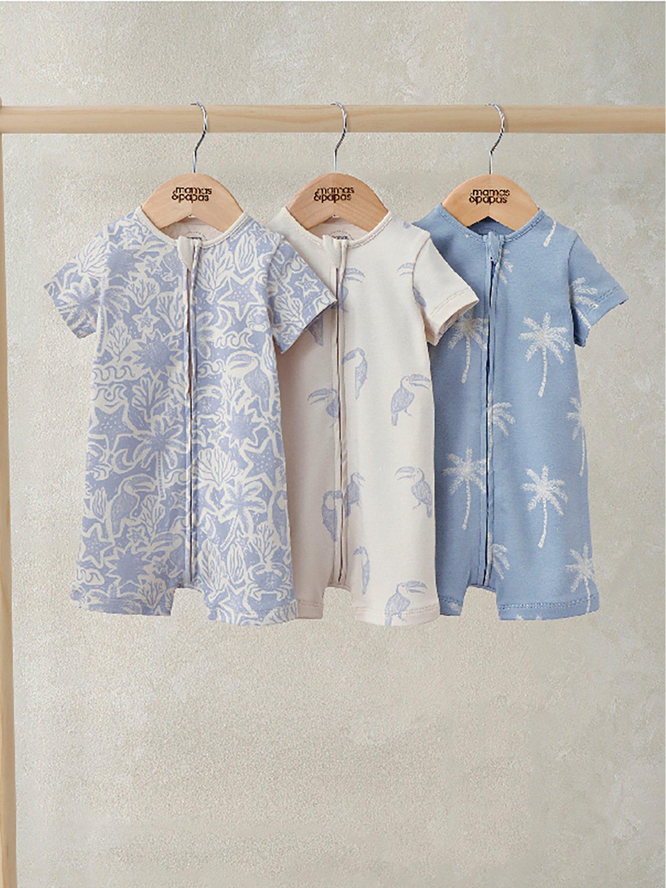 Image 1 of 2 of Mamas & Papas Baby Boys 3 Pack Toucan Rompers - Multi