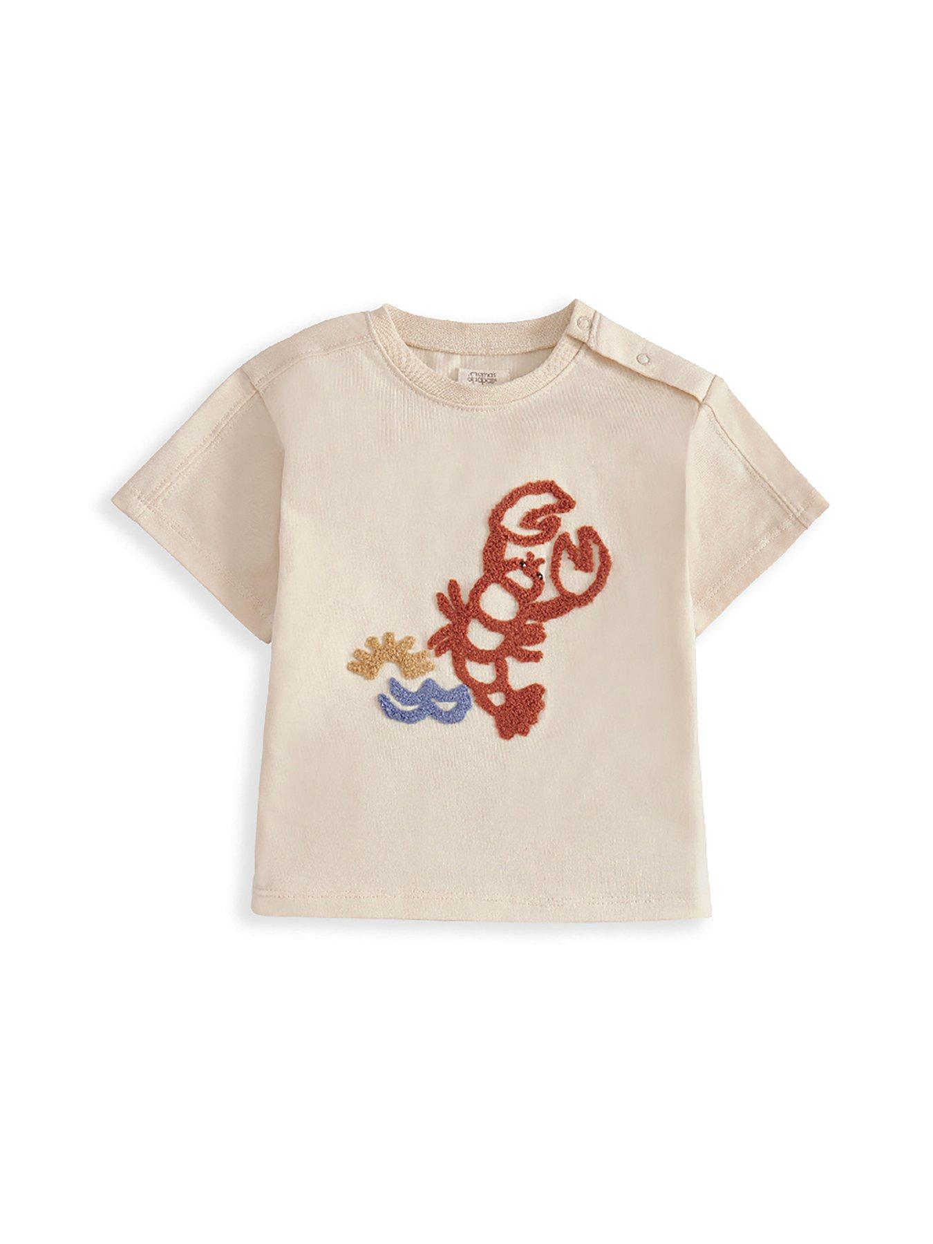 Image 6 of 7 of Mamas & Papas Baby Boys 2 Piece Lobster T-shirt & Shorts Outfit Set - Blue
