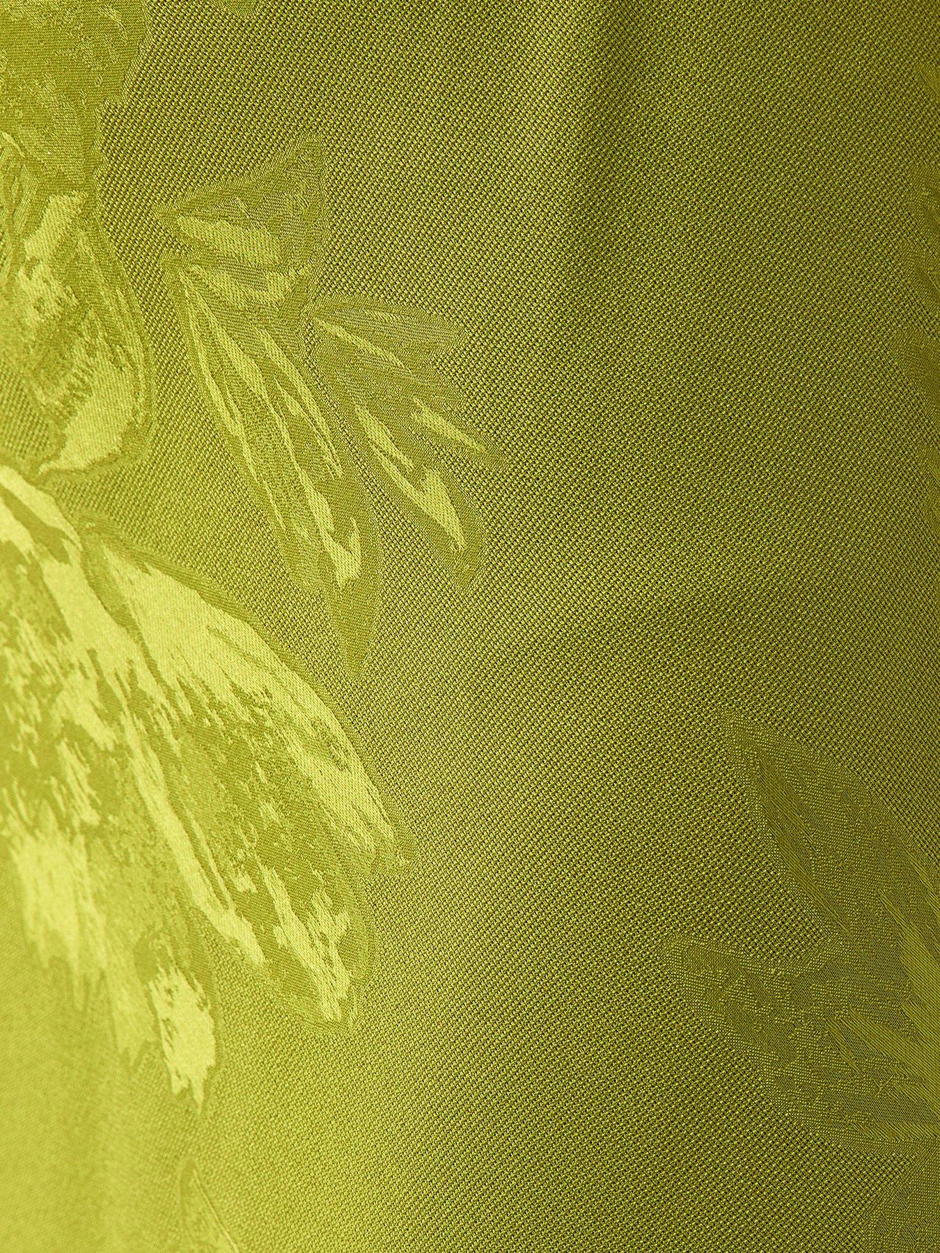 Image 5 of 5 of New Look Floral Jacquard Cowl Neck Strappy Midi Dress - Bright Green