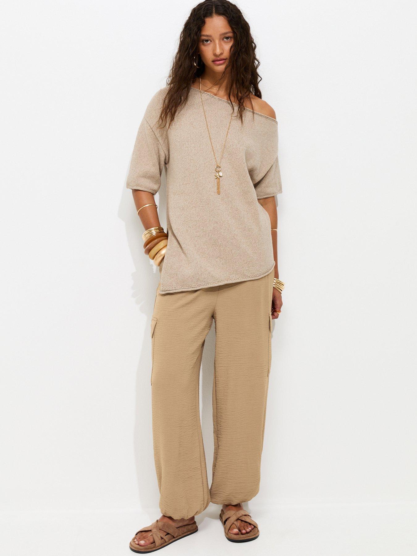 New Look Charlotte Cargo Cuffed Trouser - Brown