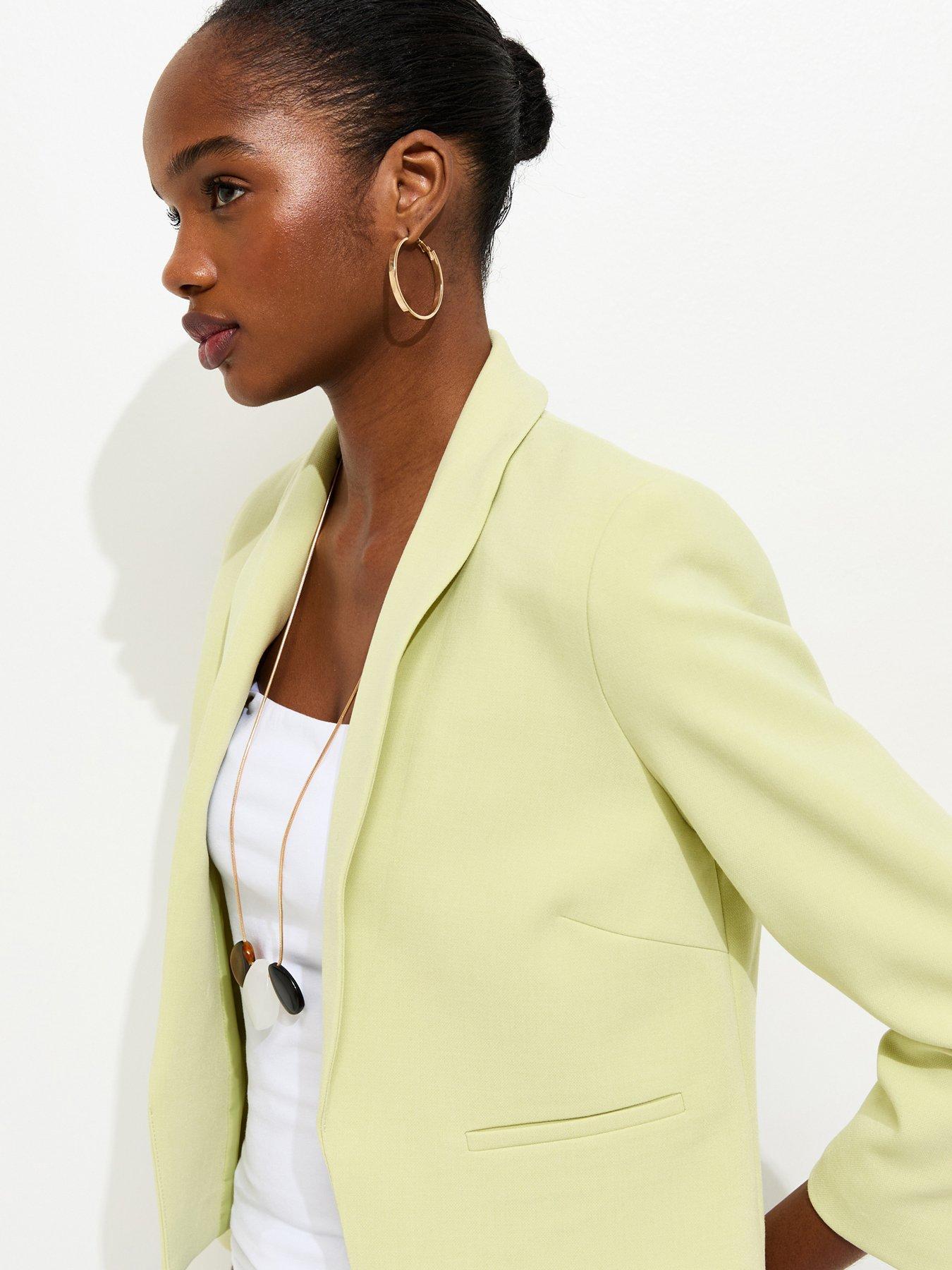 Image 4 of 5 of New Look Cropped Blazer - Light Green
