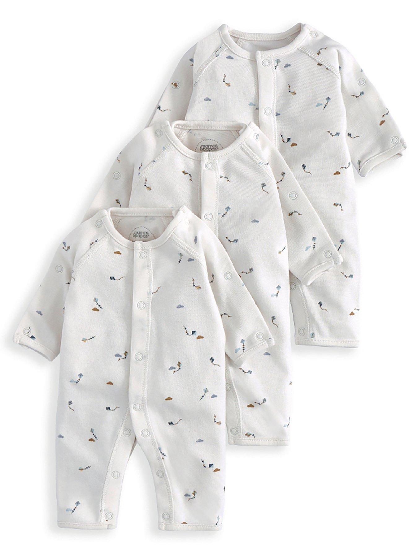 Image 2 of 2 of Mamas & Papas Baby Boys 3 Pack Kites Print Premature Rompers - Multi