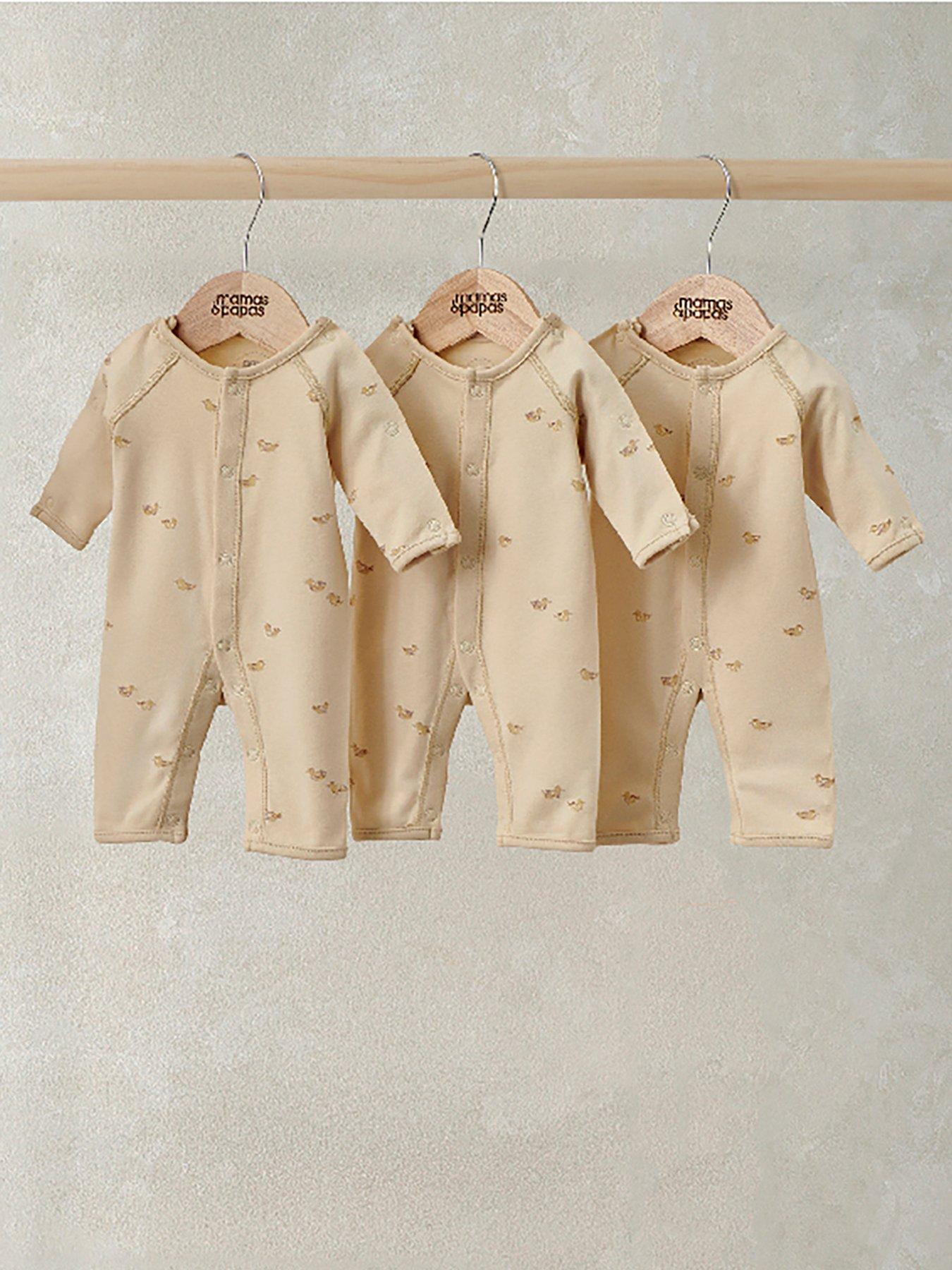 Mamas & Papas Baby Unisex 3 Pack Duckling Premature Romper