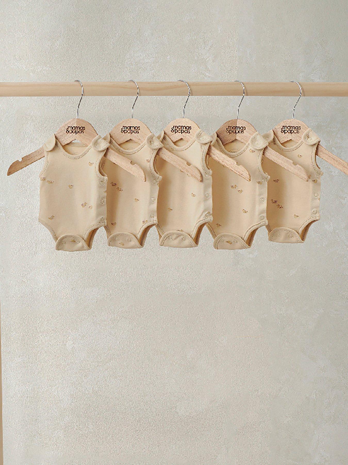 Mamas & Papas Baby Unisex 5 Pack Duckling Premature Bodysuits, Cream, Size Age: Premature Up To 3Lbs