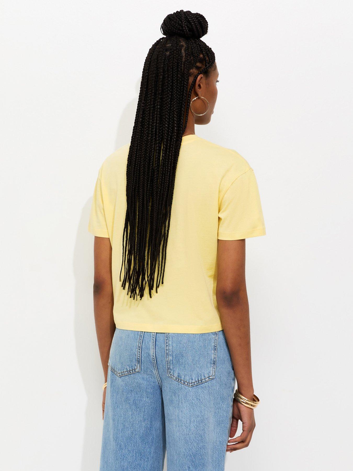 Image 2 of 5 of New Look Cotton Boxy Fit T-Shirt - Light Yellow