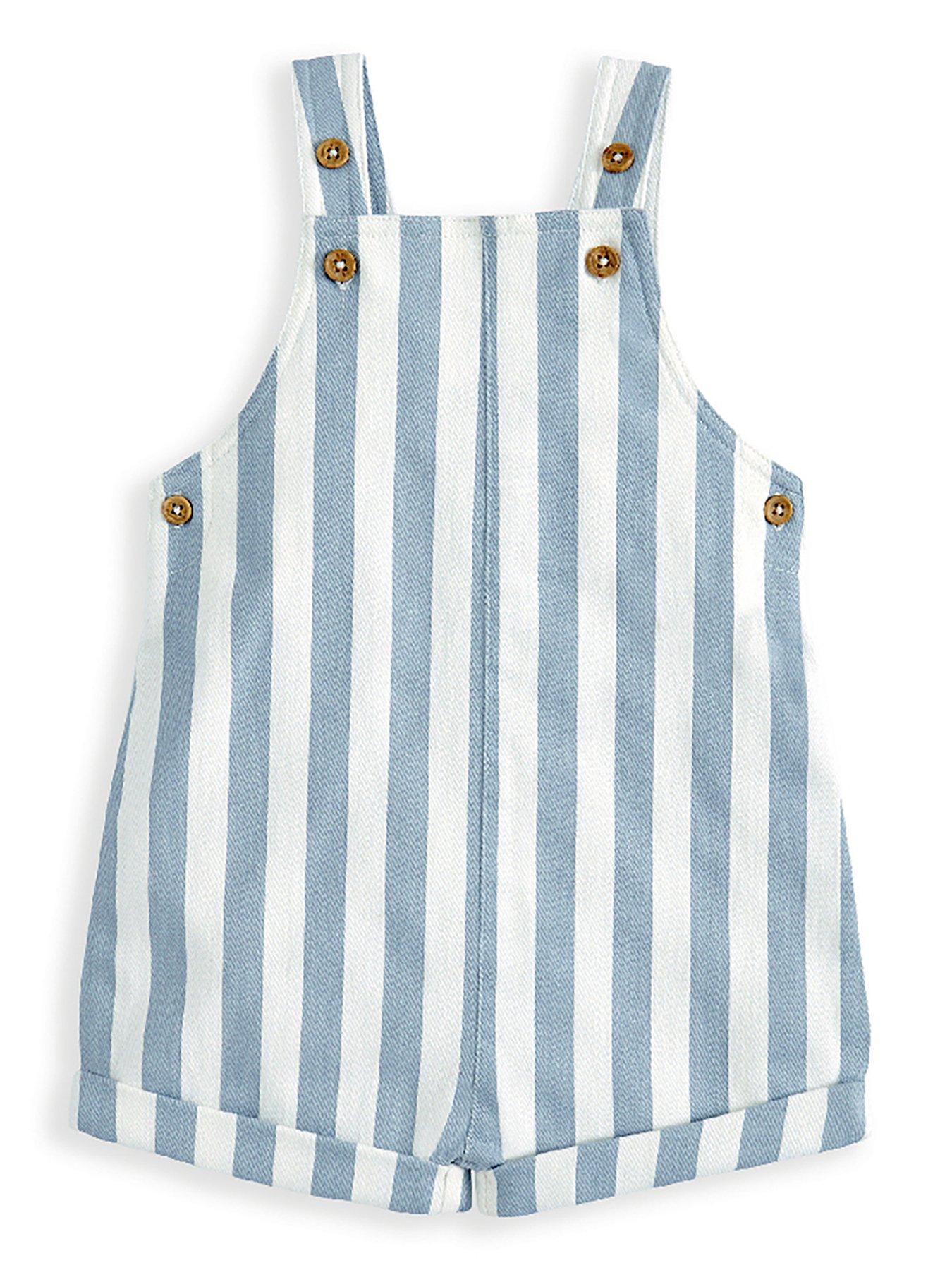 Image 2 of 3 of Mamas & Papas Baby Boys Stripe Dungaree - Blue