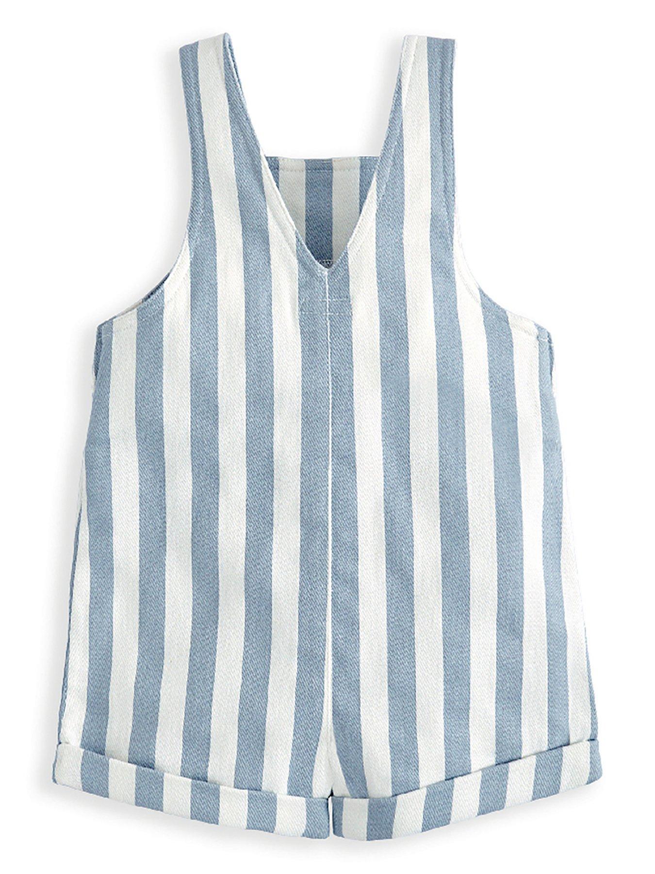 Image 3 of 3 of Mamas & Papas Baby Boys Stripe Dungaree - Blue