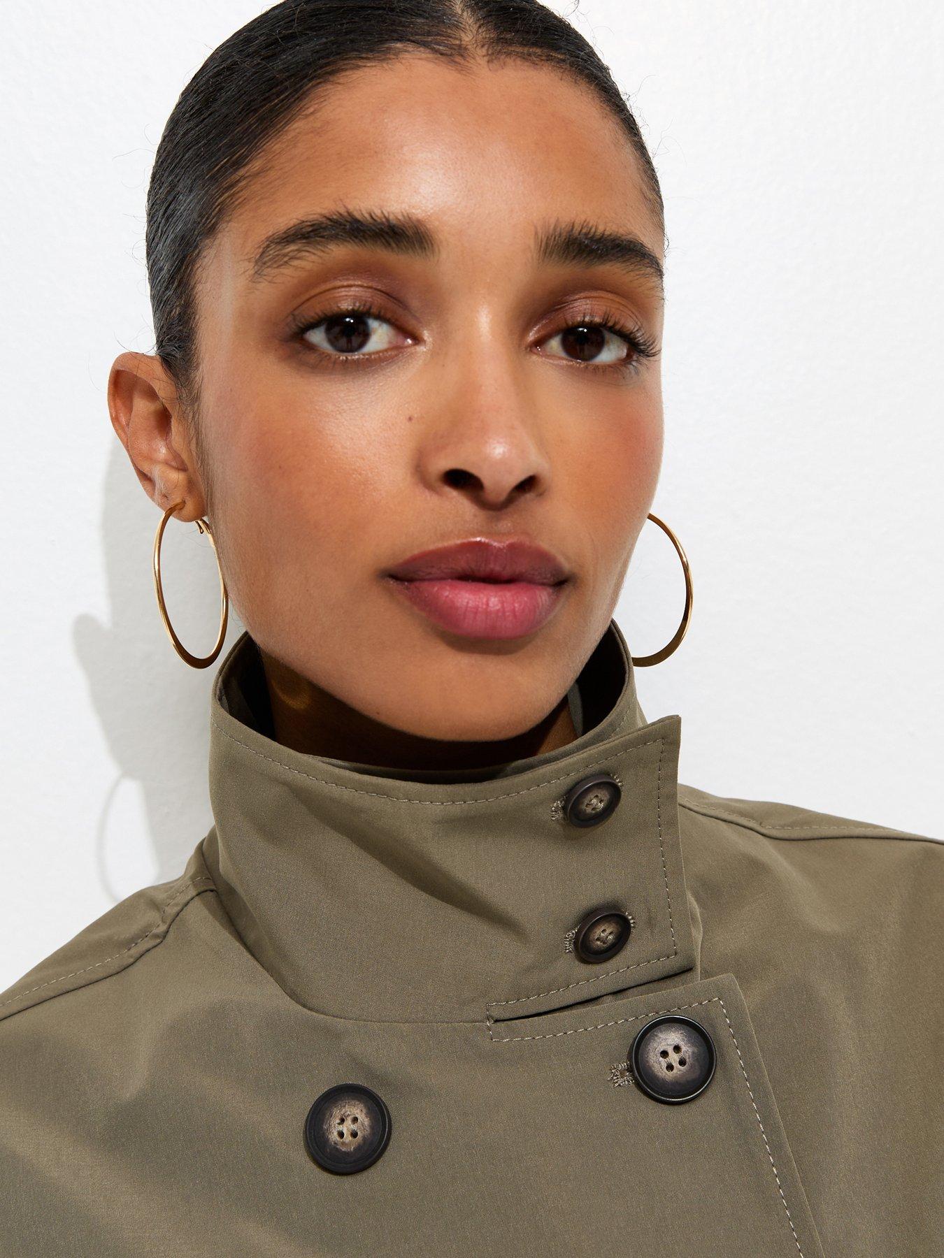 New Look Cinched Waist Funnel Neck Jacket - Light Khaki | Very
