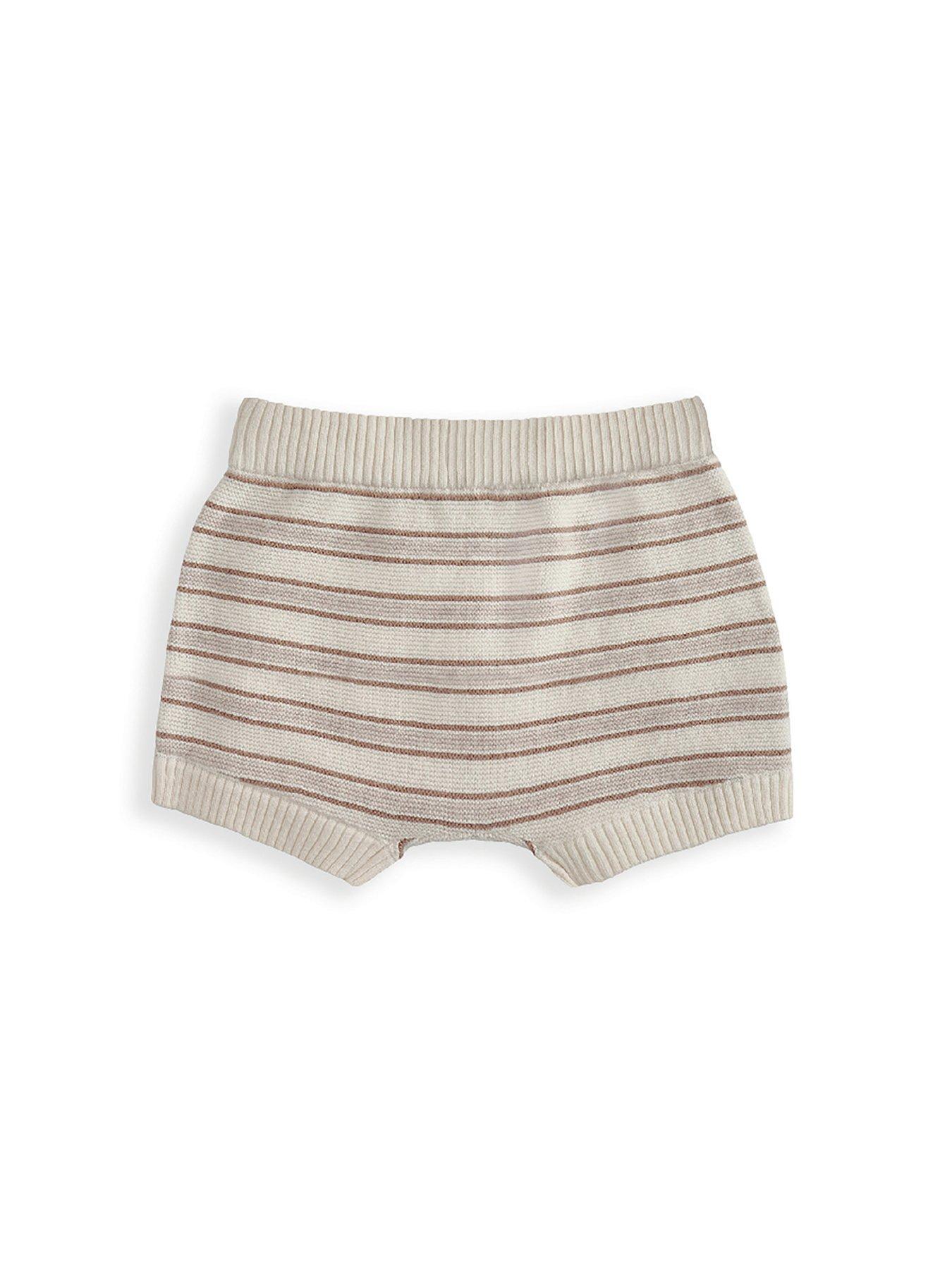 Image 4 of 4 of Mamas & Papas Baby Unisex Stripe Knitted Sleeveless Top & Shorts Set - Beige