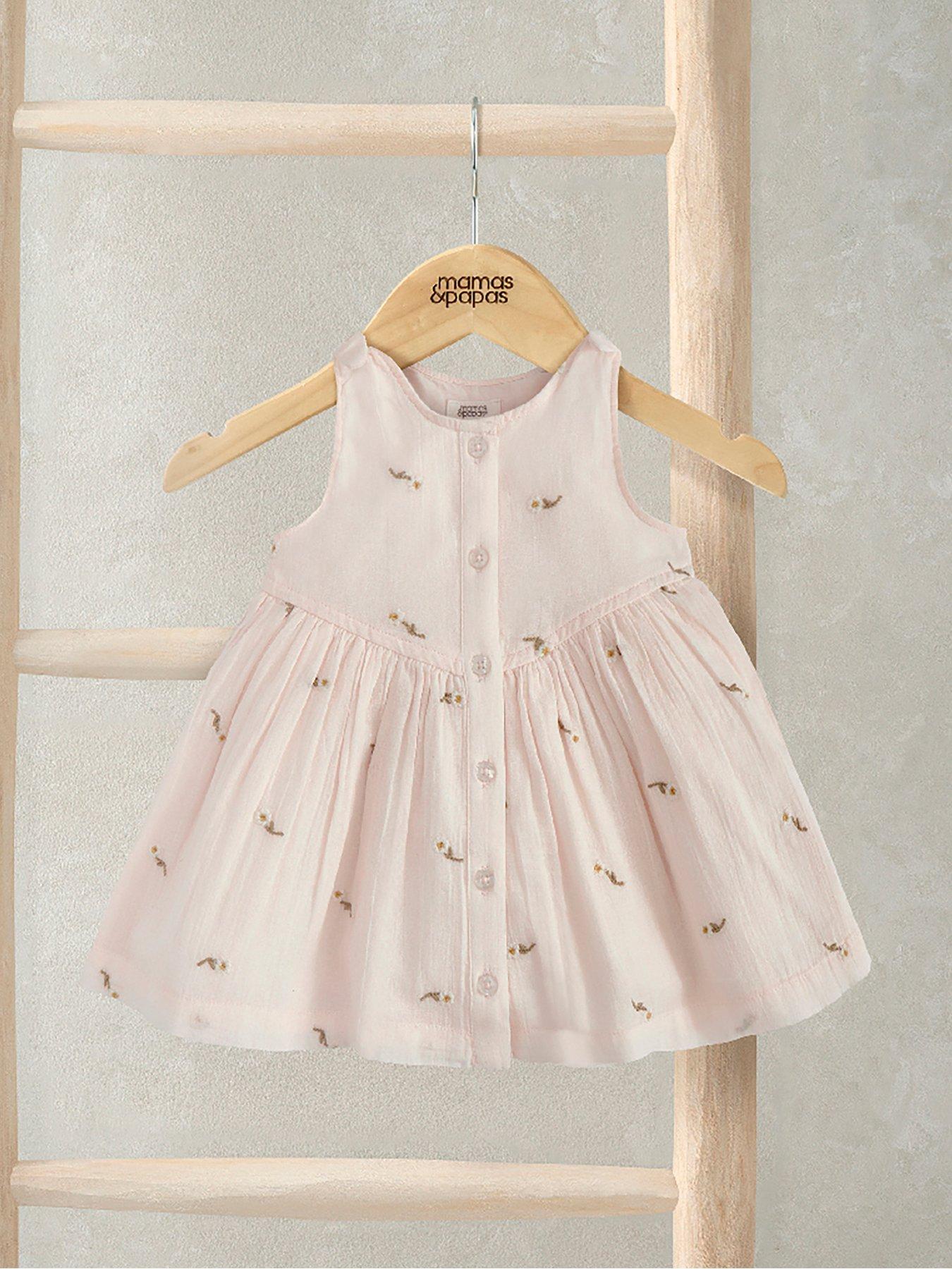 Mamas & Papas Baby Girls Daisy Embroidered Dress - Pink