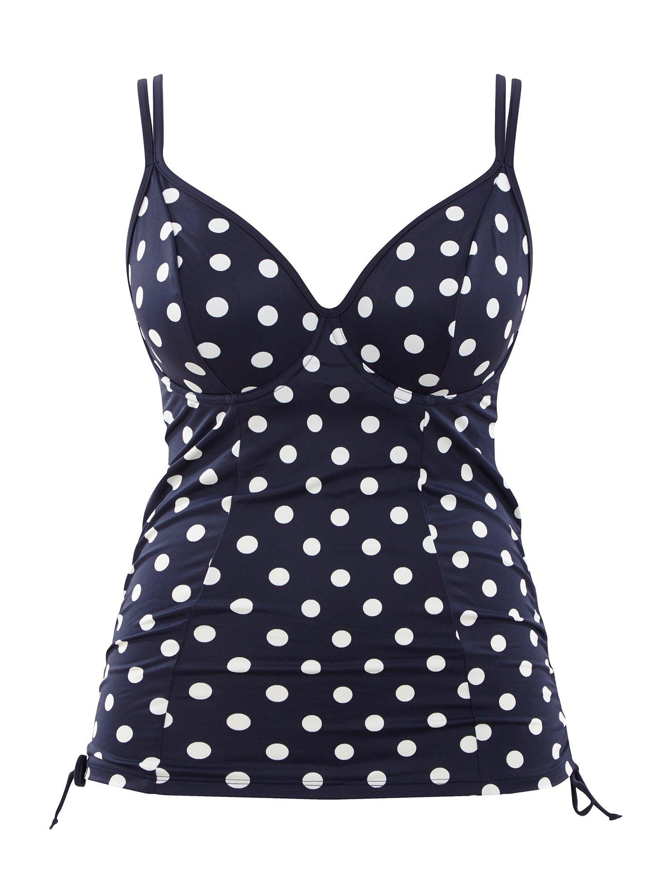Image 5 of 6 of Panache Panache Anya Spot Navy/ivory Tankini - Navy & Ivory