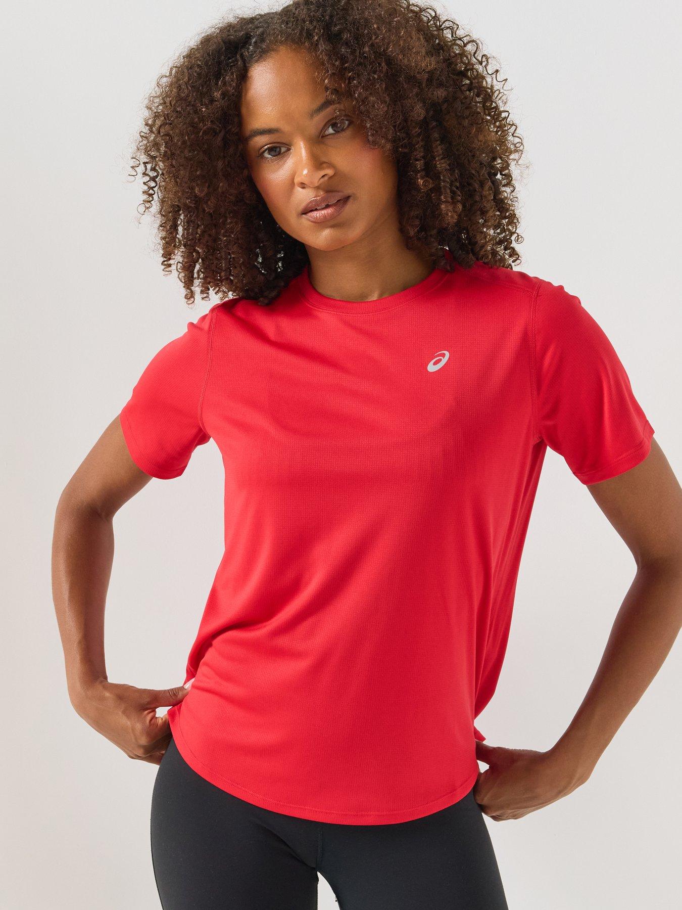 Image 1 of 6 of Asics Womens Running Core Short Sleeve Top - Red